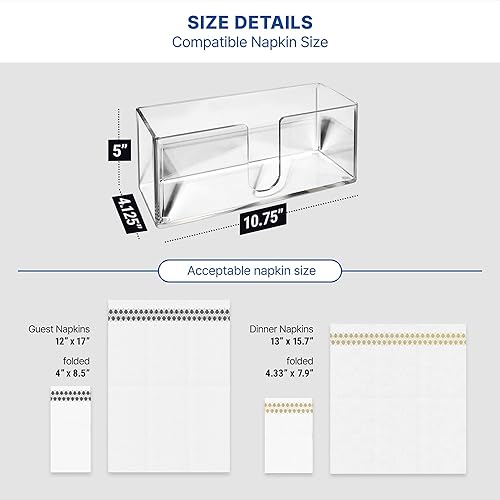 Vista 175 de Bandeja de acrílico para toallas de invitados para baño, soporte vertical para toallas de mano desechables, organizador de servilletas impermeable A