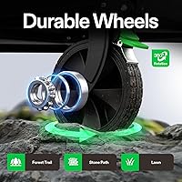 Vista 5 de Vivosun - Carrito de servicio plegable de alta resistencia para campamento, jardín, intemperie, ruedas universales y mango ajustable, negro