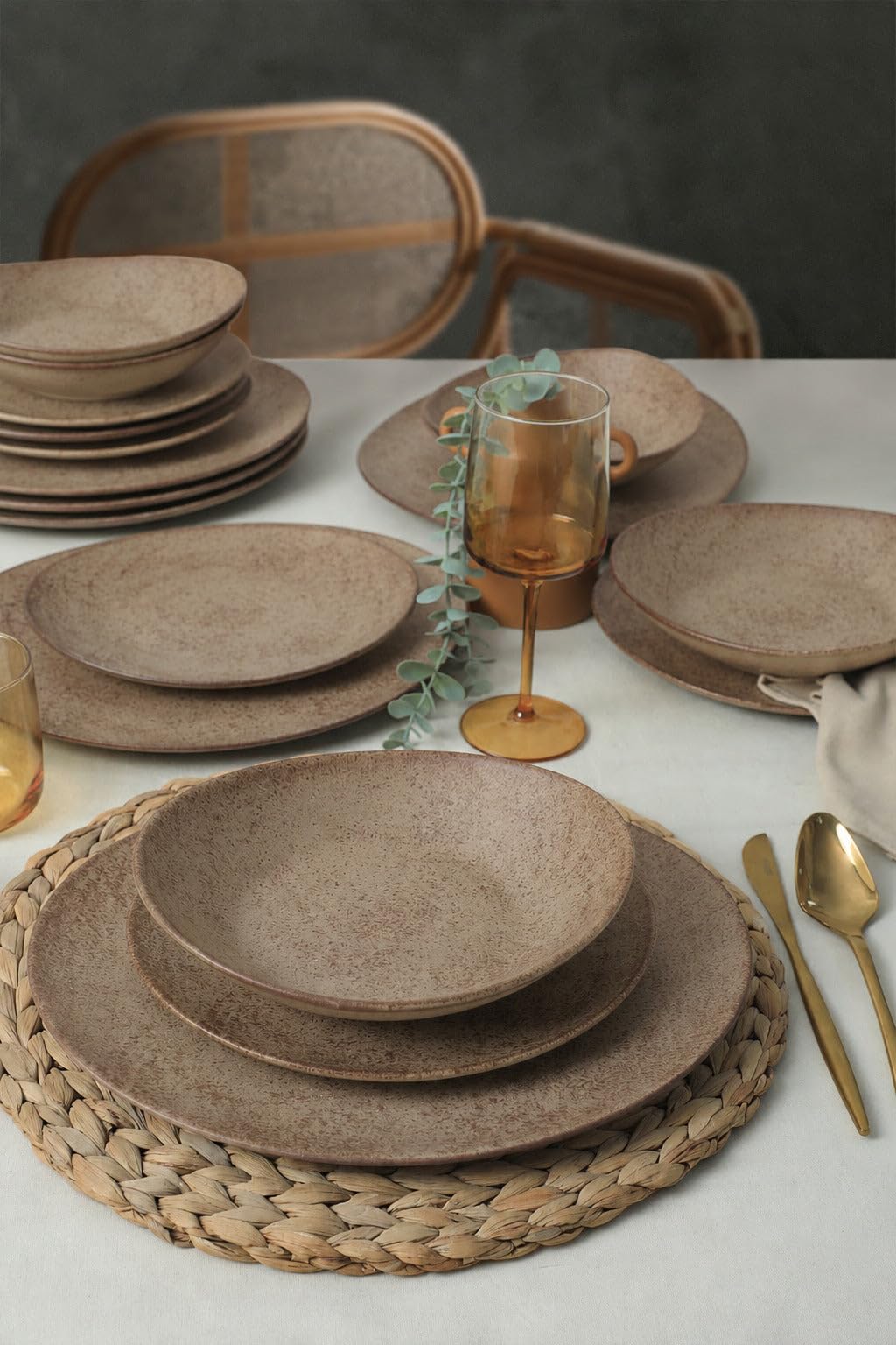 Keramika Set di stoviglie - Stella - 18 pezzi - 6 Persone - Gres porcellanato
