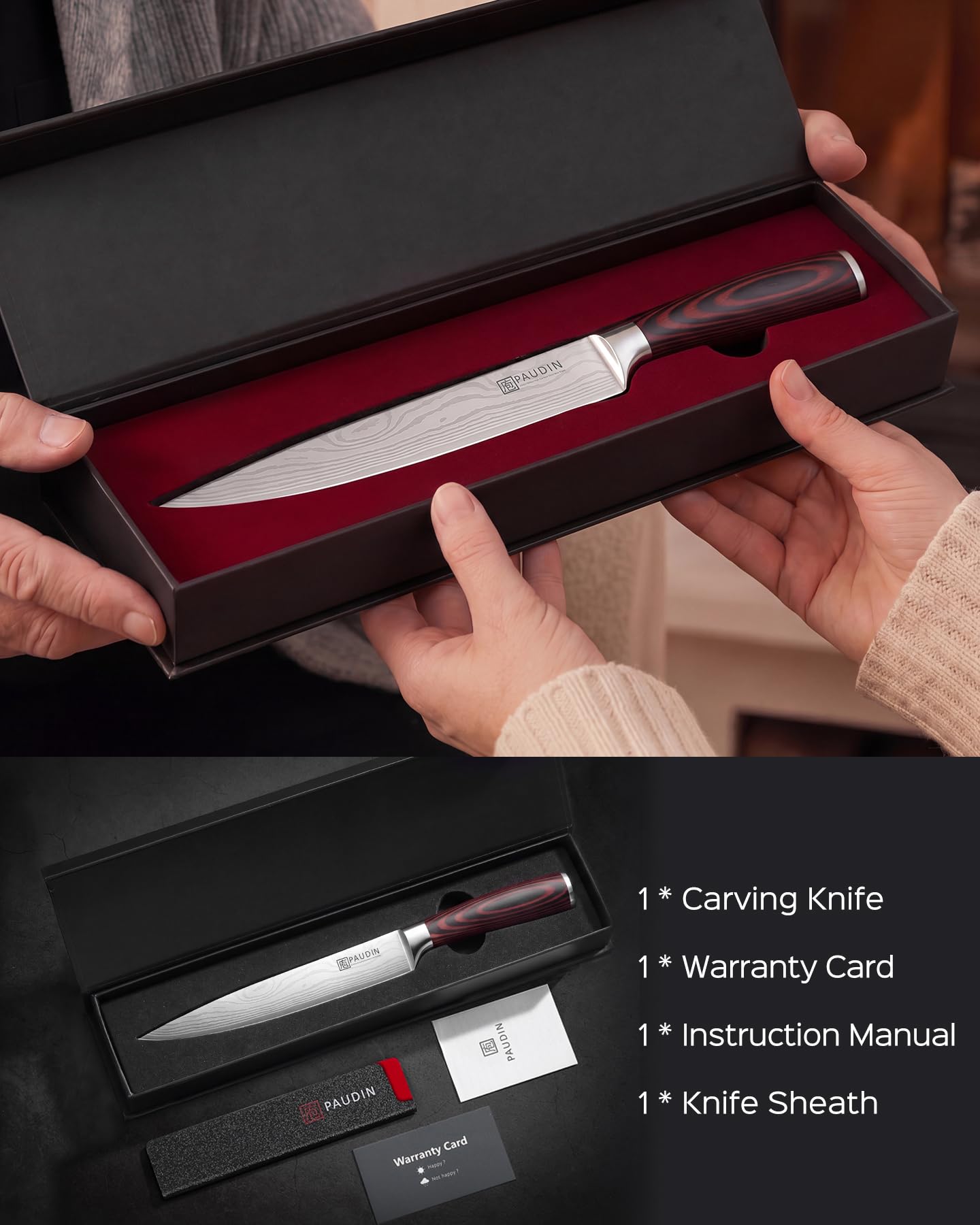 PAUDIN Carving Knife 8 inch, Ultra Sharp Brisket Slicing Knives — Amazon image 8
