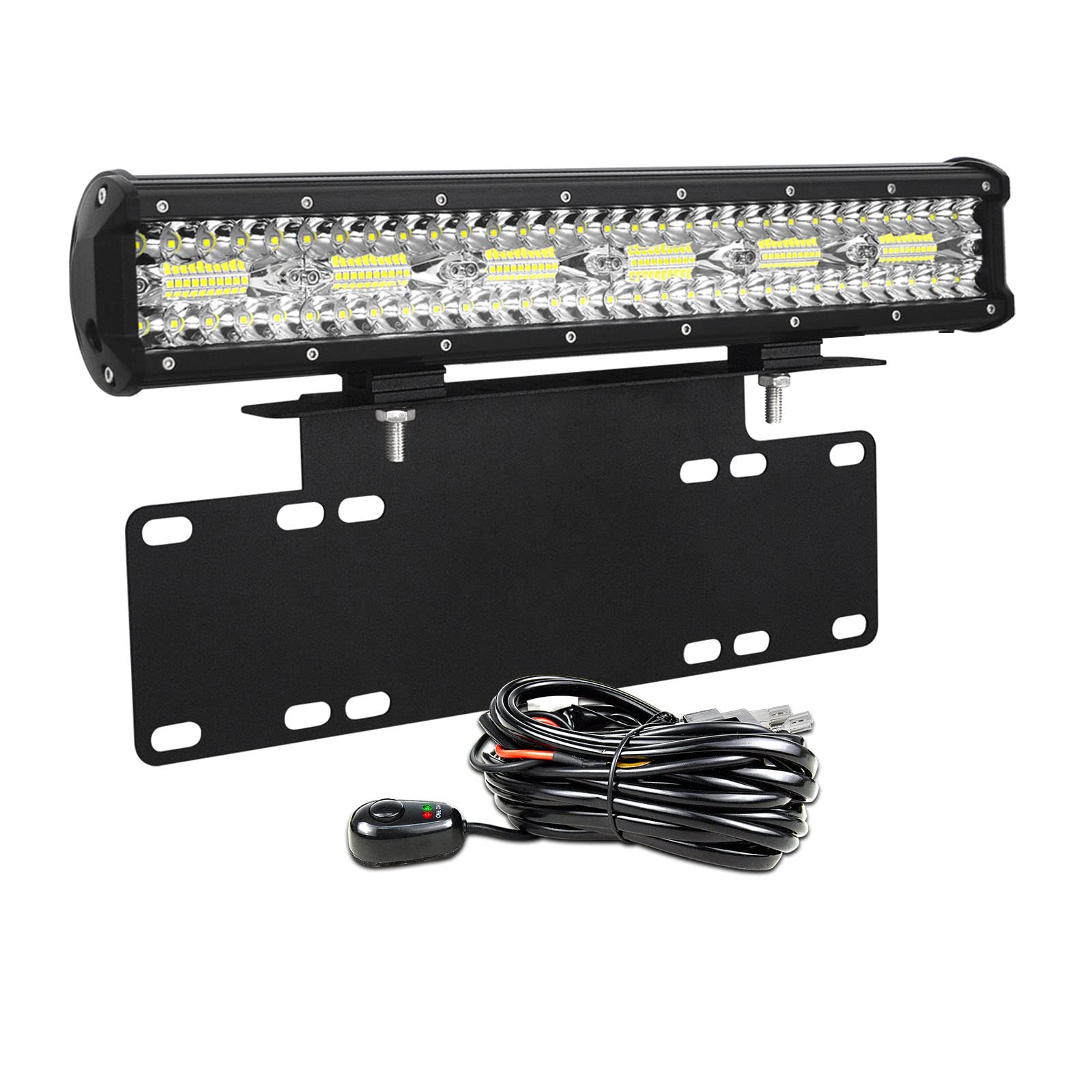 PICAA Barre Lumineuse LED, 15 Pouces 300W Rampe LED 4x4+Support de Montage