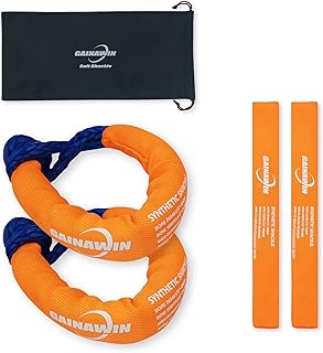 GAINAWIN Synthetic Soft Shackle 1/2 Inch X 24 Inch（41,000lbs Max Breaking Strength） with Extra Sleeves for Sailing SUV ATV 4X4 Truck Jeep Recovery Climbing Towing-2 Pack