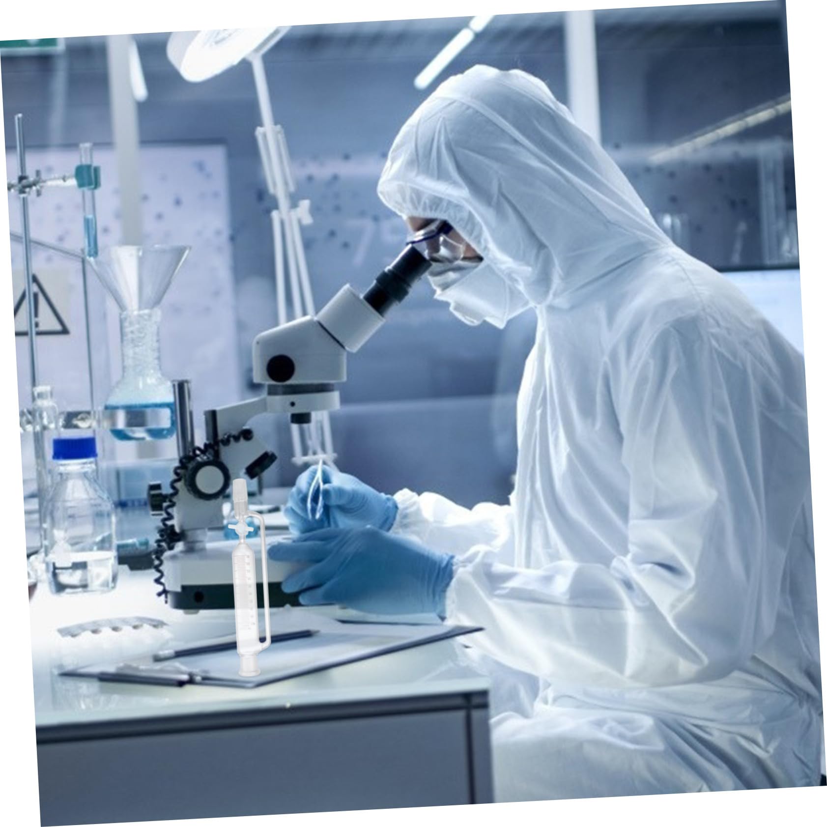 Embudo Pistón de Ptfe de Vidrio de Decantación Cilíndrico Resistencia Química y Corrosión Dispositivo Destilador Experimental Duradero para Laboratorio