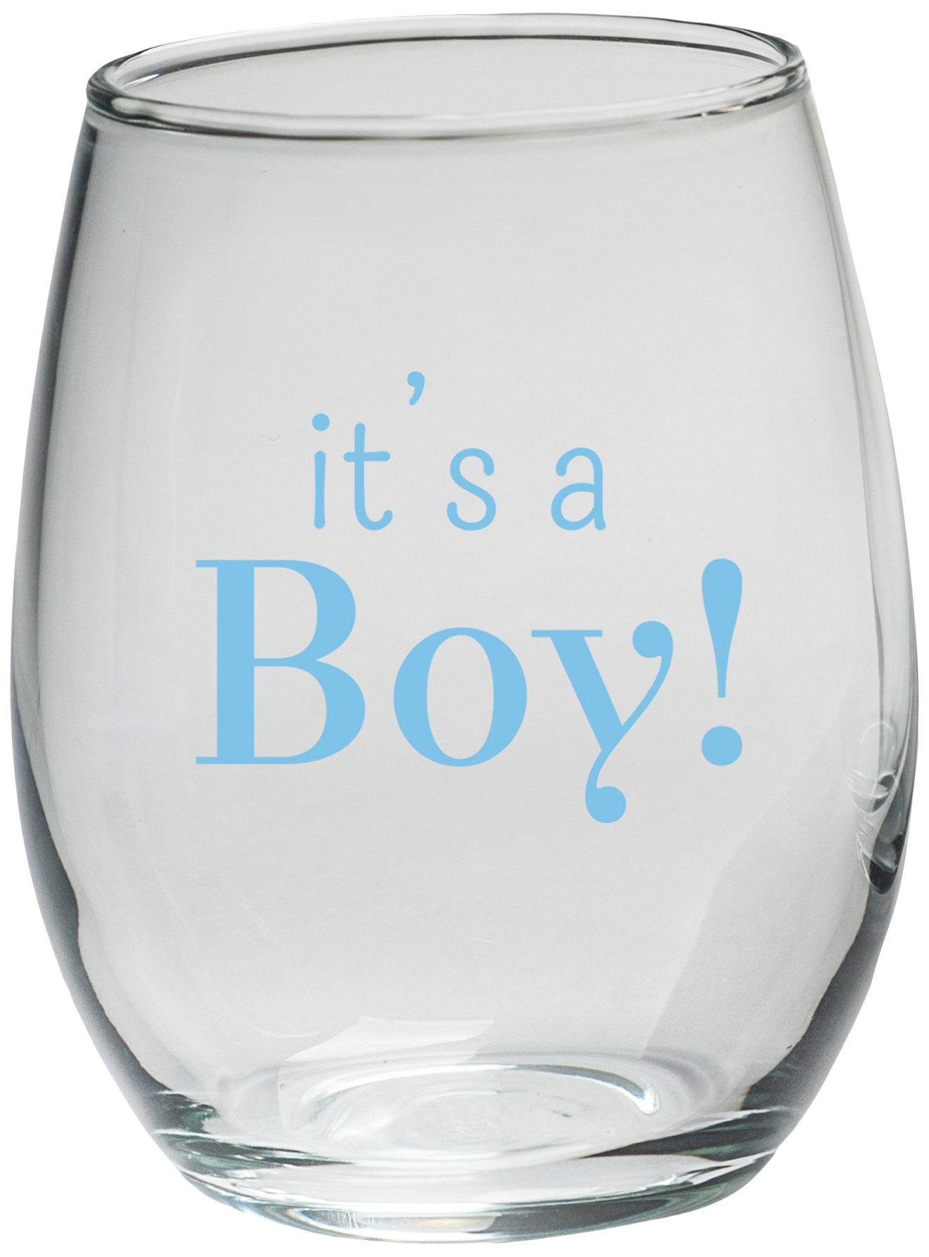 Photo 1 of Kate Aspen, It's a Boy 9 oz. Stemless Wine Glass, Set of 12