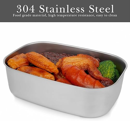 Miniatura 4 de Linkidea Lonchera eléctrica de acero inoxidable 304, sin compartimentos, bandeja reutilizable extraíble, contenedor de reemplazo de alimentos de 1.5