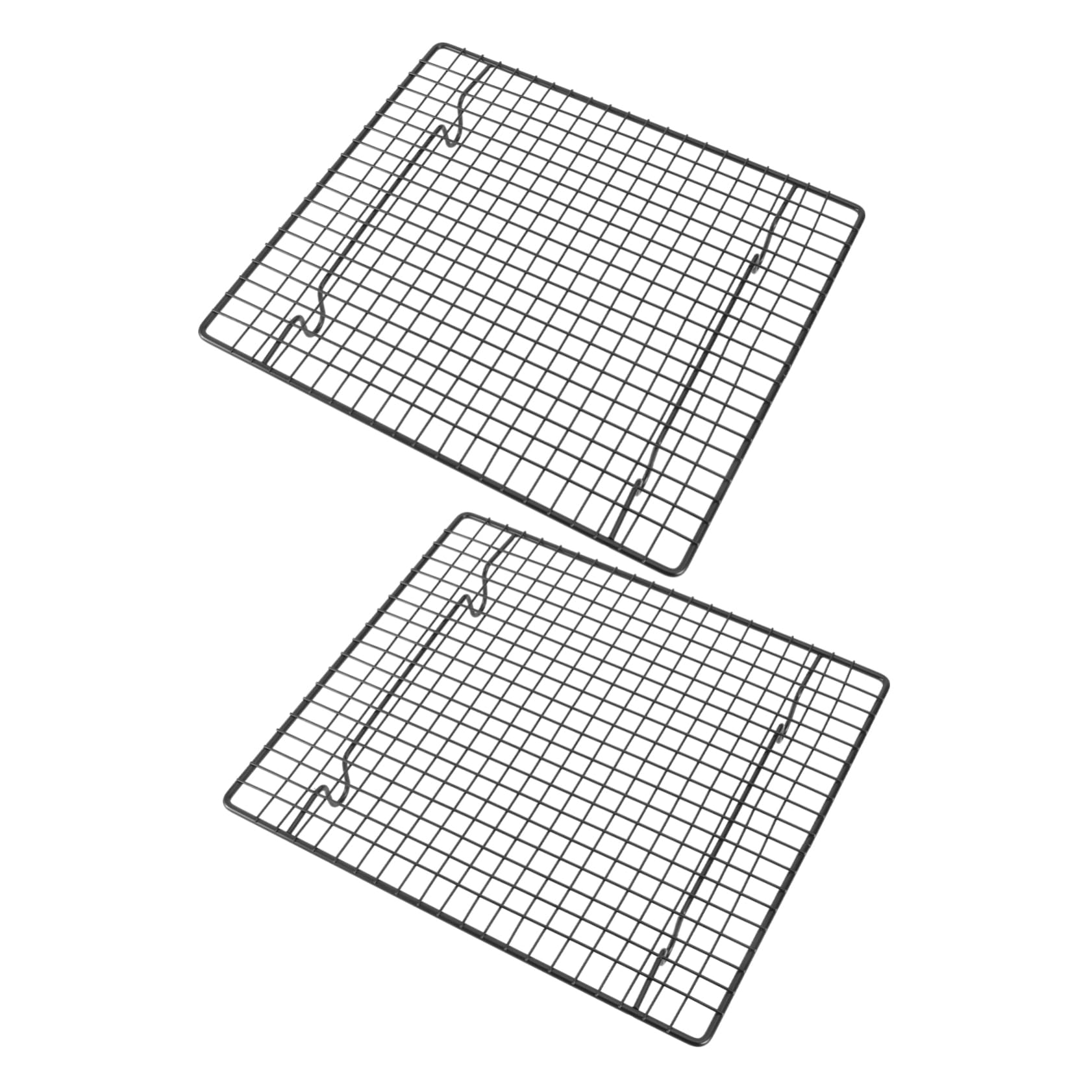 GRIRIW 2Pcs Cake Cooling Rack Baking Tool for Cookies Biscuits Bread Muffins Easy to Clean and Reusable for Kitchen Baking and Drying Silver