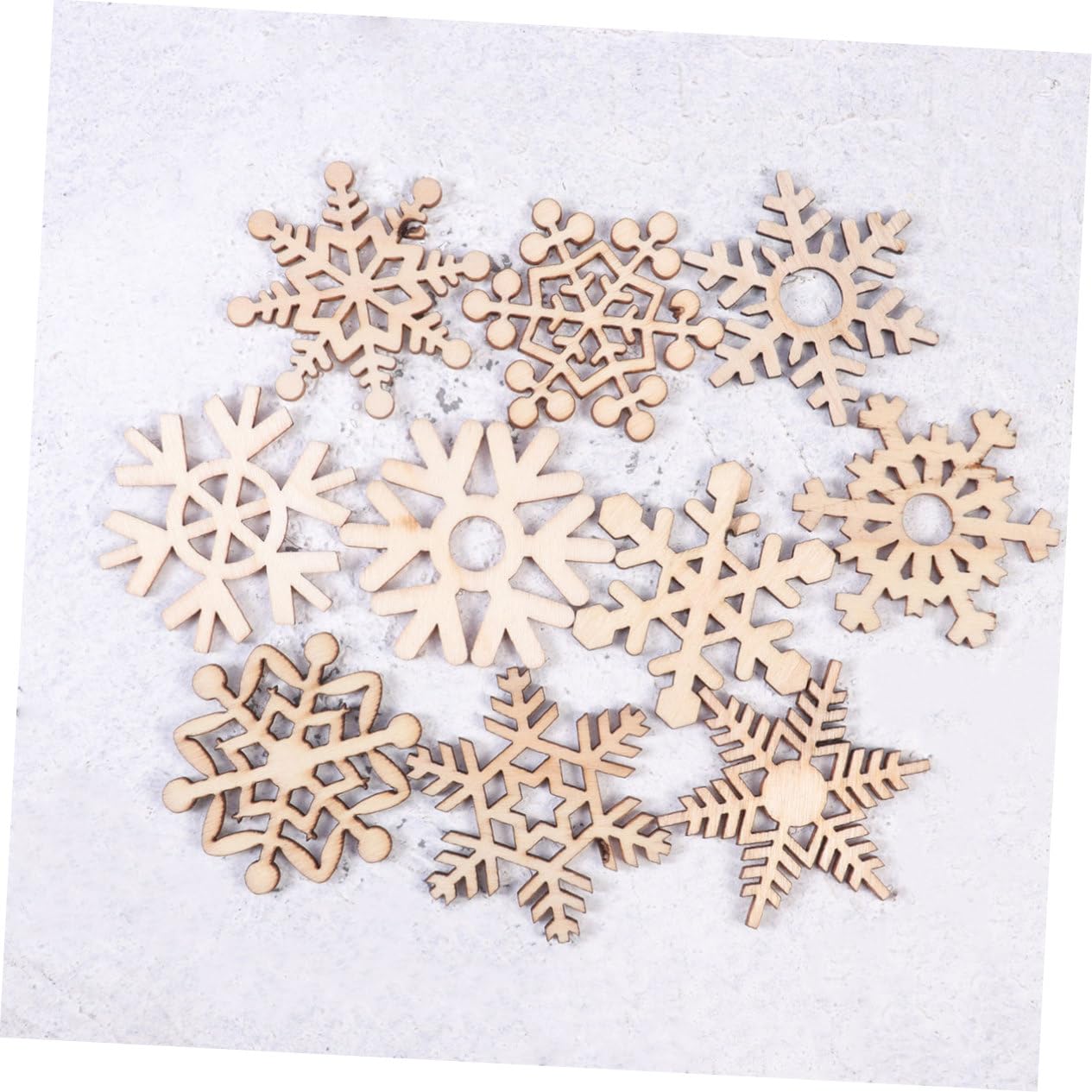 ABOOFAN Decorazioni Natalizie in Legno, 20 Pezzi con Corda di Juta da 35 Cm, Addobbi Delicati per Albero e Feste di Capodanno