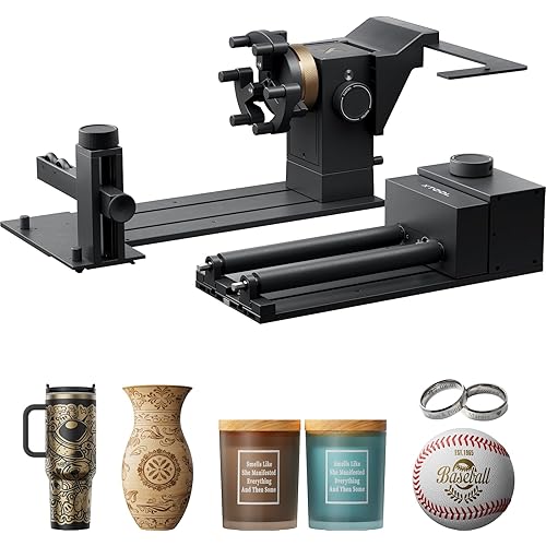 xTool RA3 World's First Smart MagSwap Rotary Attachment for xTool P2 & P2S Laser Engraver, 360° LiDAR Mapping Alignment, Intelligent Rotary That Masters Engraving on Rings, Tumblers & Ornaments