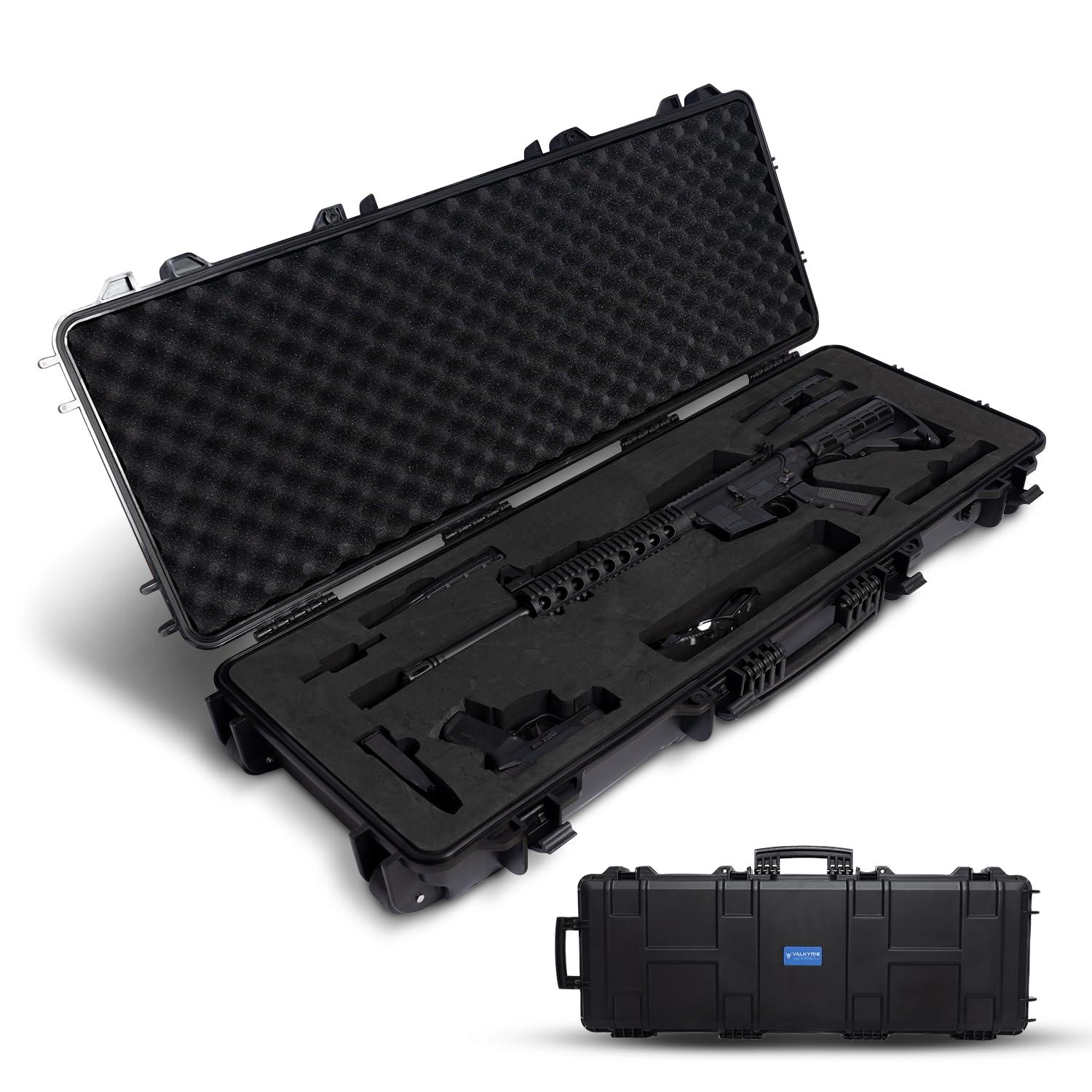 Valkyrie Waterproof Rifle Case with Custom-Fit Pre-Cut Foam for Pistol, .223 & 5.56 Magazine - TSA Approved Rifle Hard Case with Foam, Impact Resistant, Waterproof - Secures Gun Storage and Transport