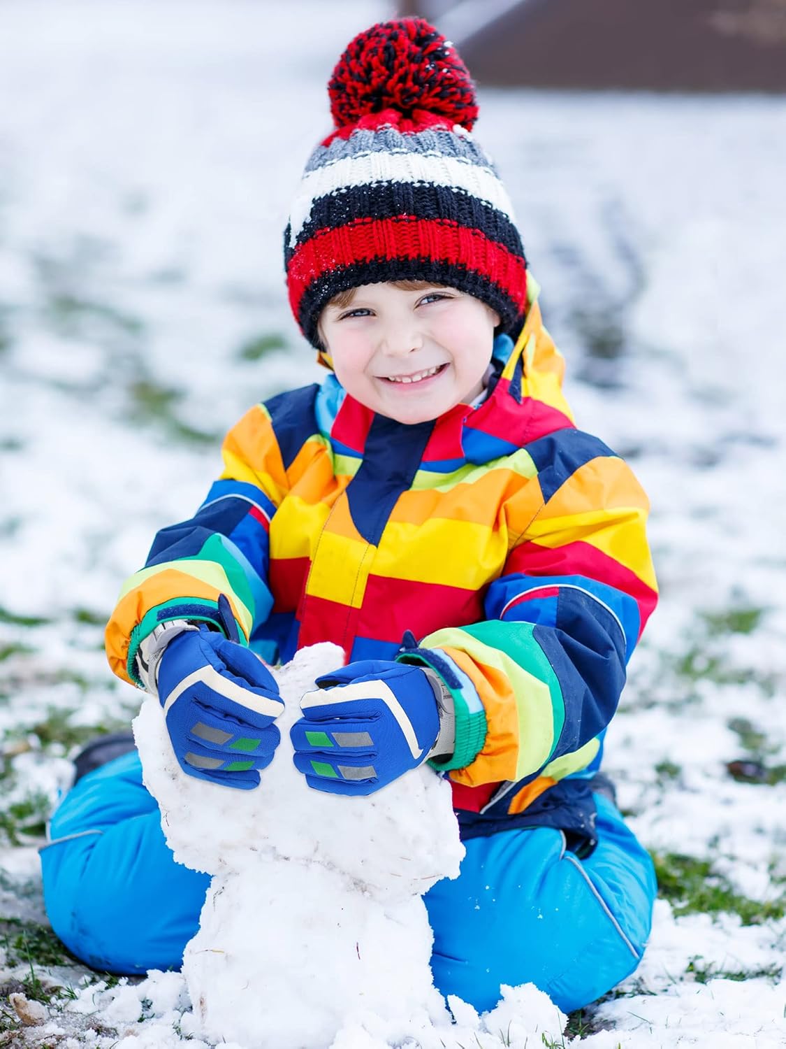 6 Pairs Waterproof Kids Ski Snow Gloves Winter Warm Children Snowboard Mittens Windproof Thermal Outdoor Sports Gloves with Adjustable Buckle for Boys Girls (Blue, Navy Blue, Red) : Sports & Outdoors