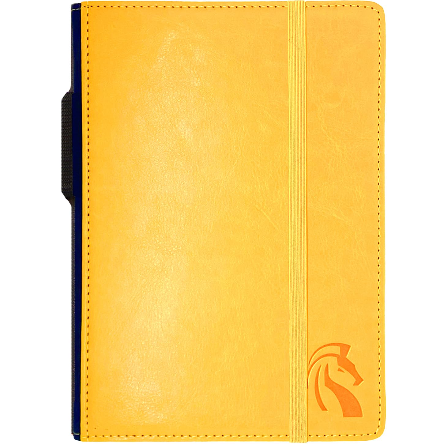 LeStallion LS2 Hardcover-Notizbuch, gelbes A5-Notizbuch zum Schreiben, 100 g/m², gebunden, gelbes Tagebuch, 216 perforiertes, liniertes Papier, Kunstleder-Tagebuch, liniert, fester Einband
