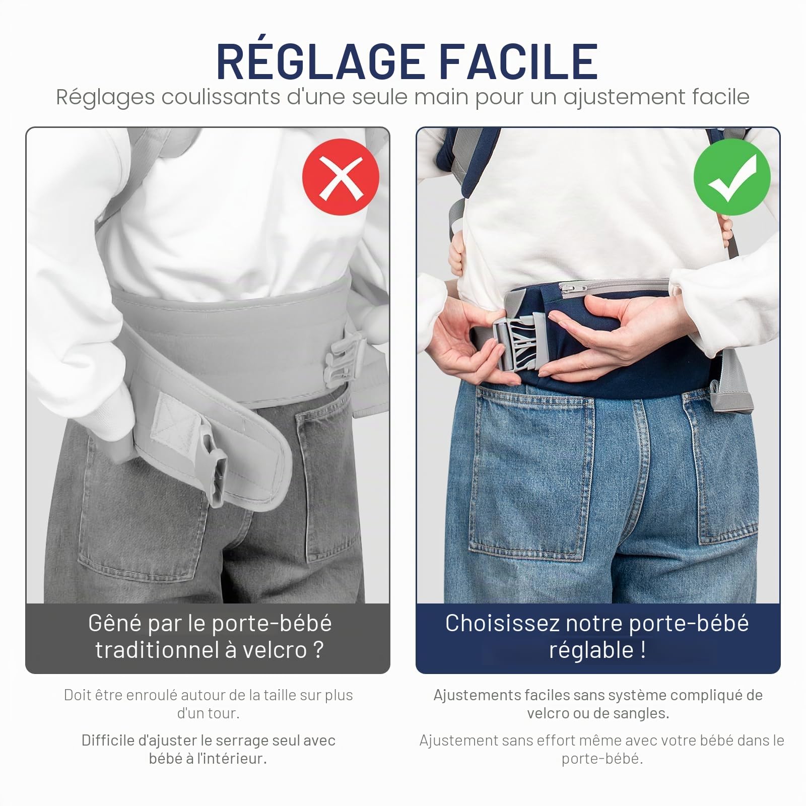 Viedouce Porte-Bébé Physiologique, Porte Bebe Naissance avec Ergonomique bébé porte-bebe pour nouveau-nés et petits enfants de 3 à 36 mois (3 à 20 kg)