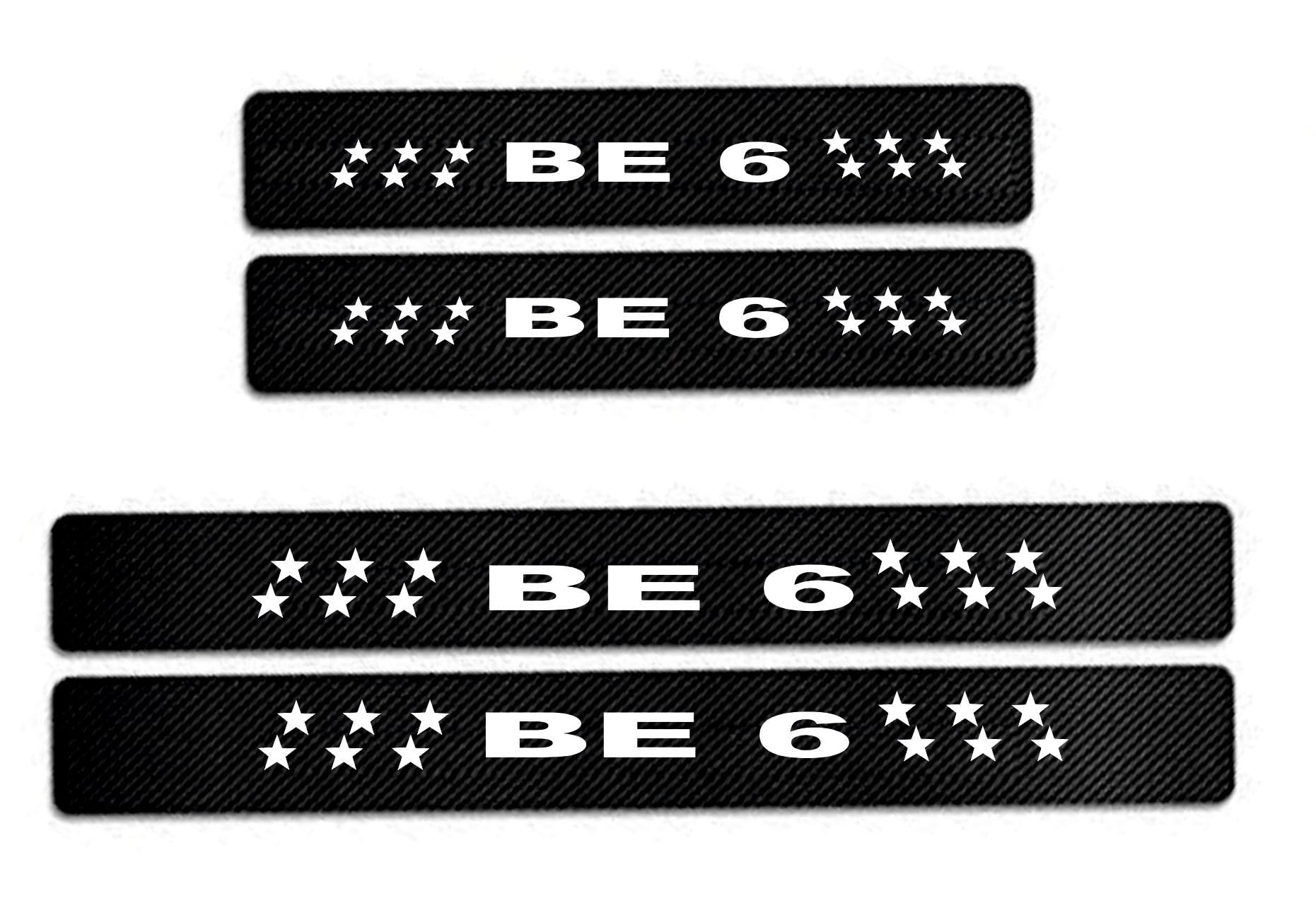 - Car Door Sill Protectors for BE 6 Universal Reflective Carbon Fiber Vinyl Threshold Sticker Decorative Car Door Scuff Plate,Anti-Scratch (Pack of 4)