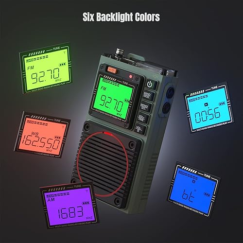 Miniatura 6 de Raddy Radio de onda corta con control de aplicación RF75A, radio portátil de onda corta AMFMVHFSWWB, radio de bolsillo recargable con antena de