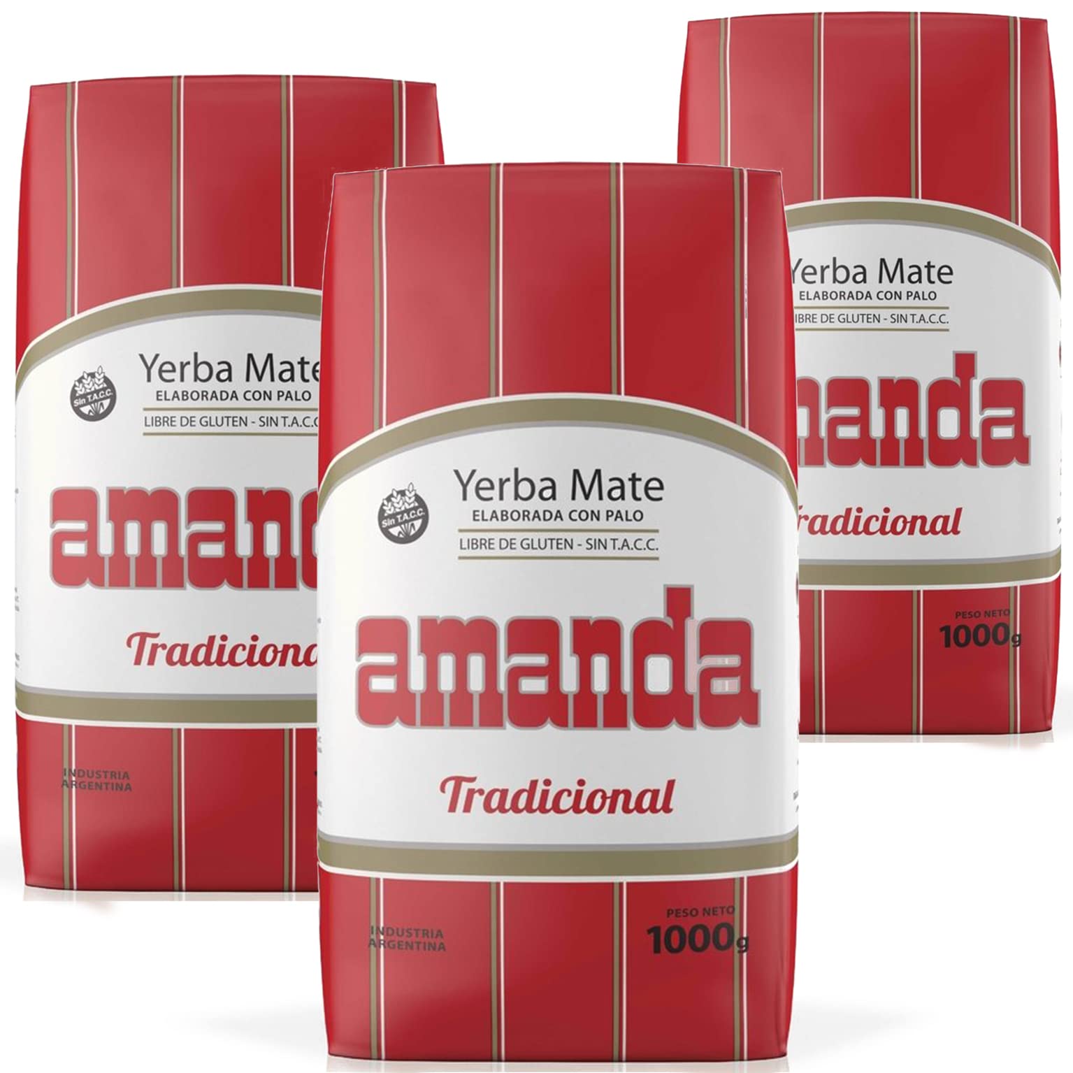 Amanda Yerba Mate Herbata Tradycyjny 3 kg + Próbka (40g) |Bogaty w Witaminy i Przeciwutleniacze | Przyspieszony Metabolizm | Argentyna