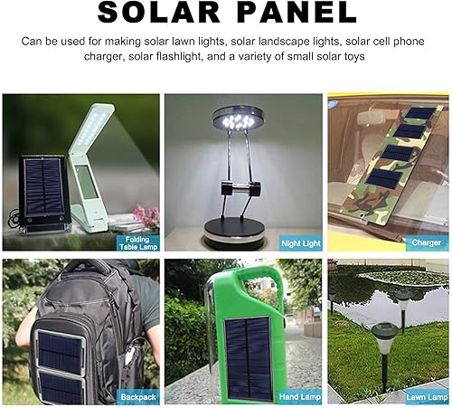 Miniatura 5 de 3 unids mini panel solar DC 6V polisilicio módulo cargador solar DIY sistema kits con cable de 11.8 in