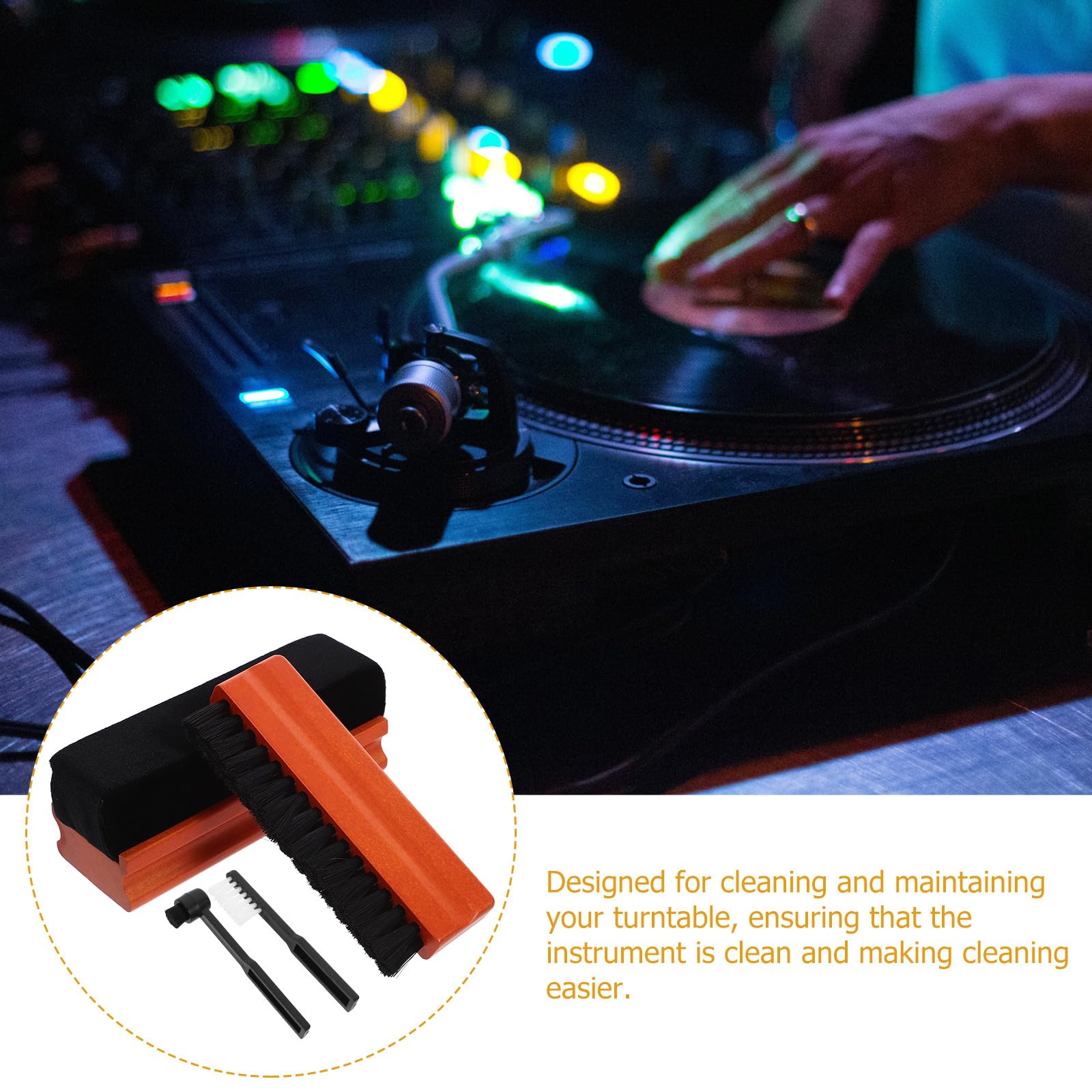 Schallplatten Reinigen mit Vinyl Schallplattenreinigungsbürste im 1 Satz Reinigungsmittel Satz und Schwamm für Sanfte Pflege und Längere Lebensdauer des Plattenspielers