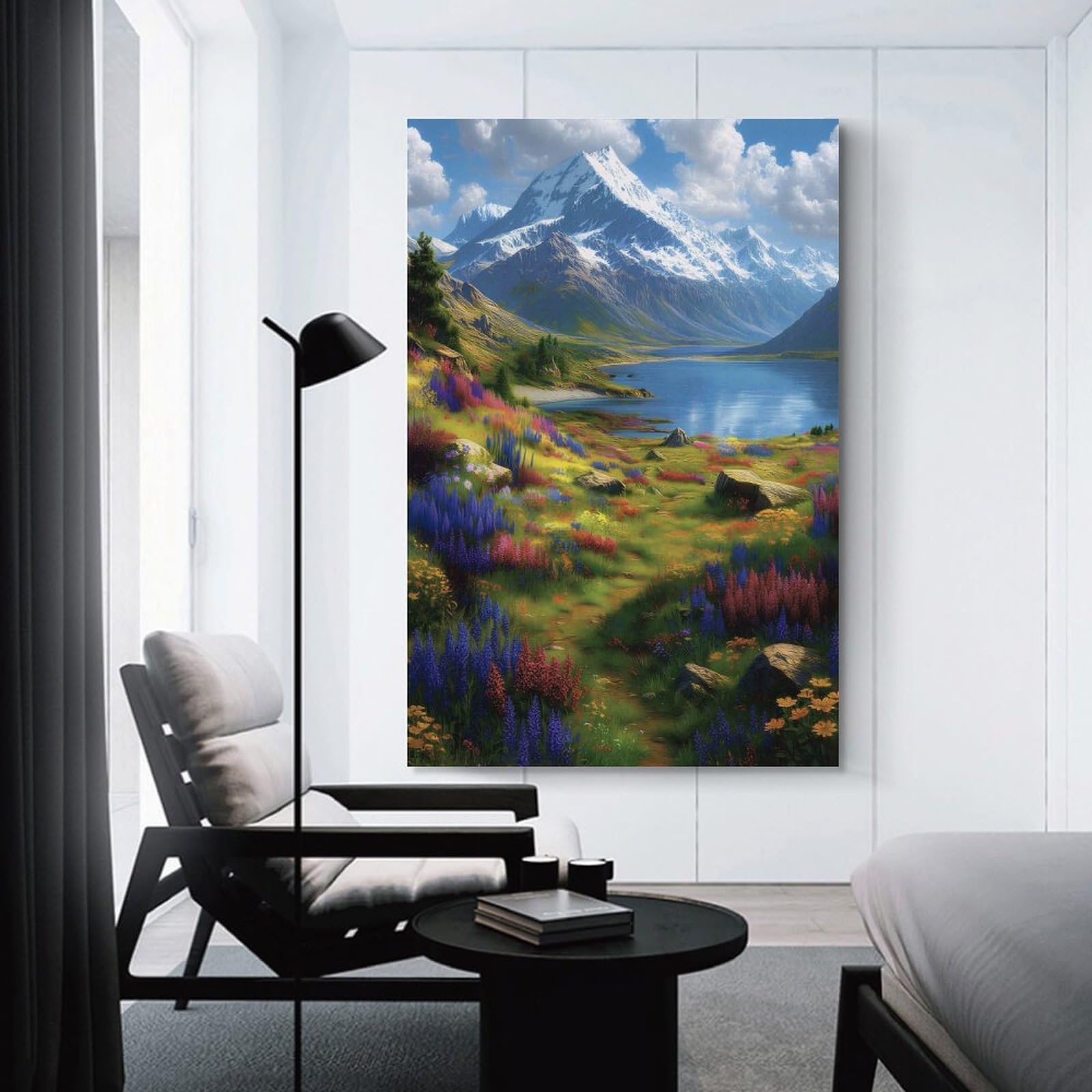Junmoney Aoraki Mount Cook National Park Canvas Wall Decor 20x30inch(50x75cm), for Feature Walls in Flats Or Modern Rooms, Decorative Artwork with Flexible Styling