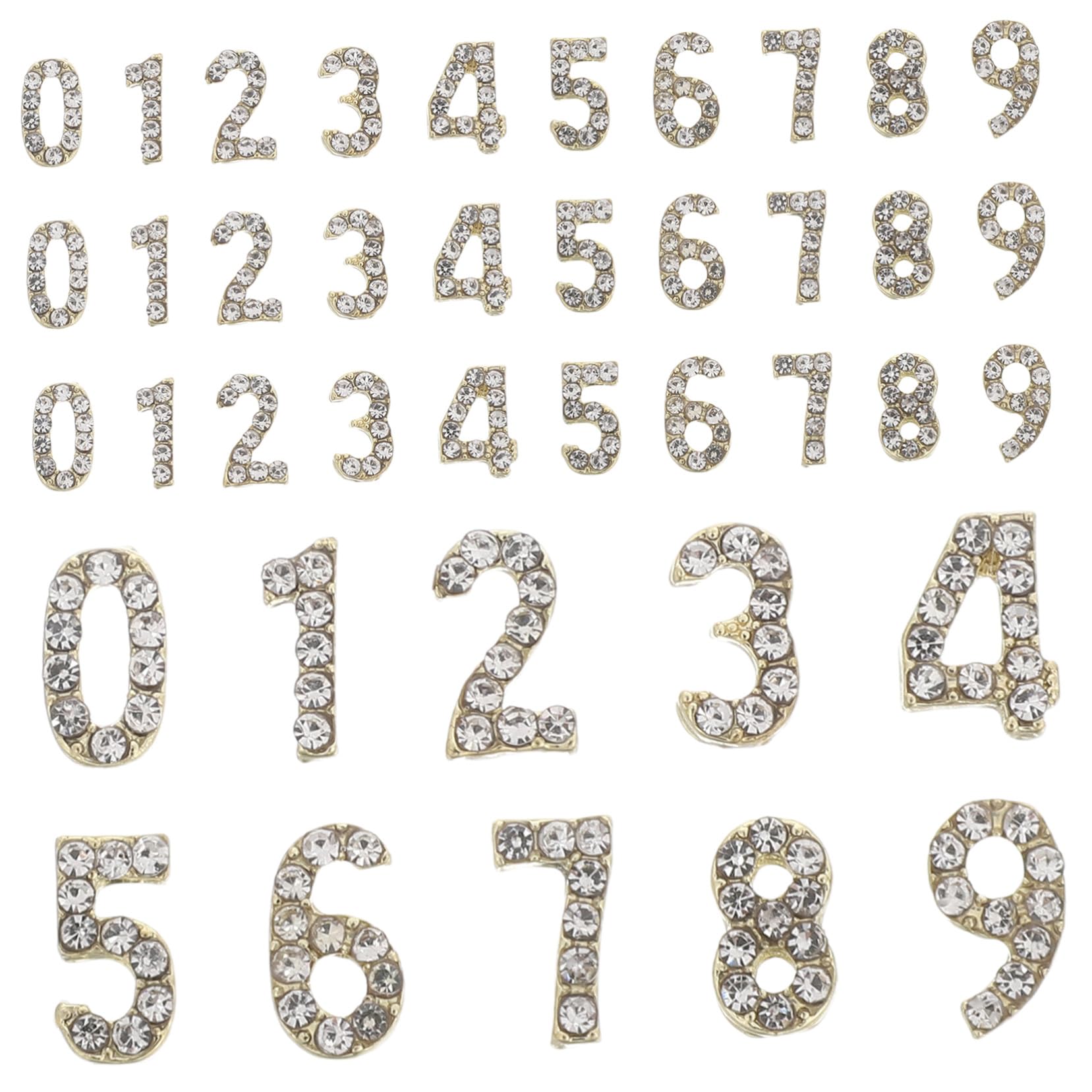 Ciondoli per Unghie Numerici Flatback Oro 100 Pezzi Ferro | Decorazioni Gioiello per Nail Art, Applicazione Facile, per Feste ed Eventi Speciali