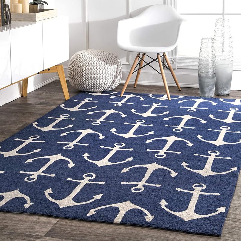 Image of Embossed Handmade GH Wool Thick Geometrical Carpet is a Stylish and Practical Addition to Any Living Room 10X14