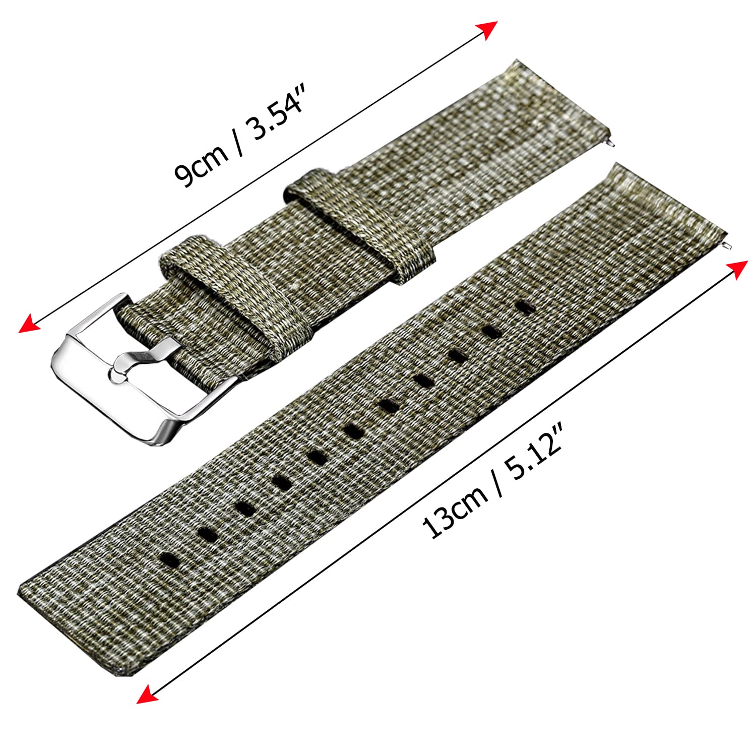 CNYMANY 2 pcs 22mm Canvas Quick Release Watch Band - Image 3