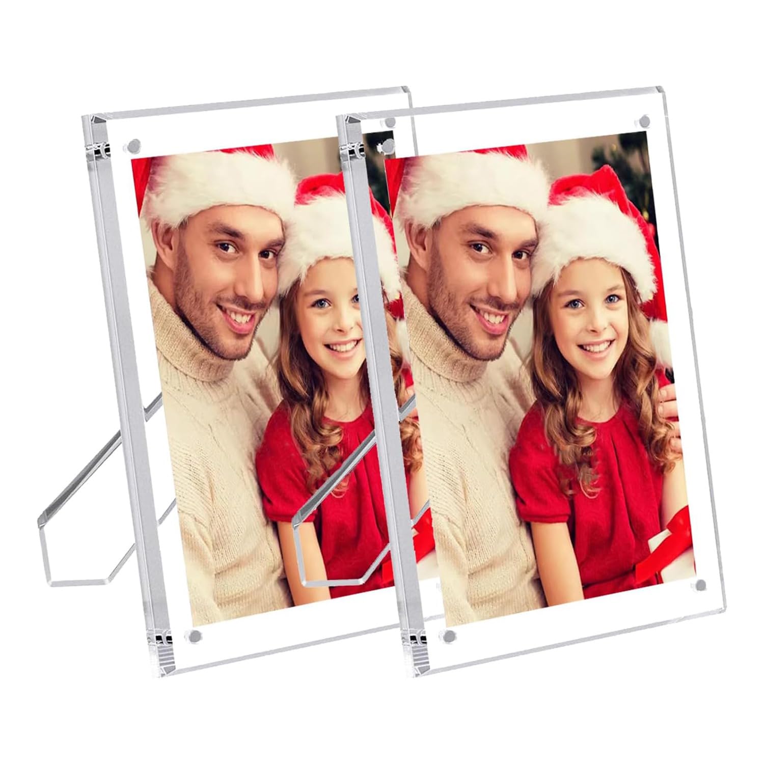 Cadre photo de table sans cadre 5x7 pouces en acrylique premium lot de 2