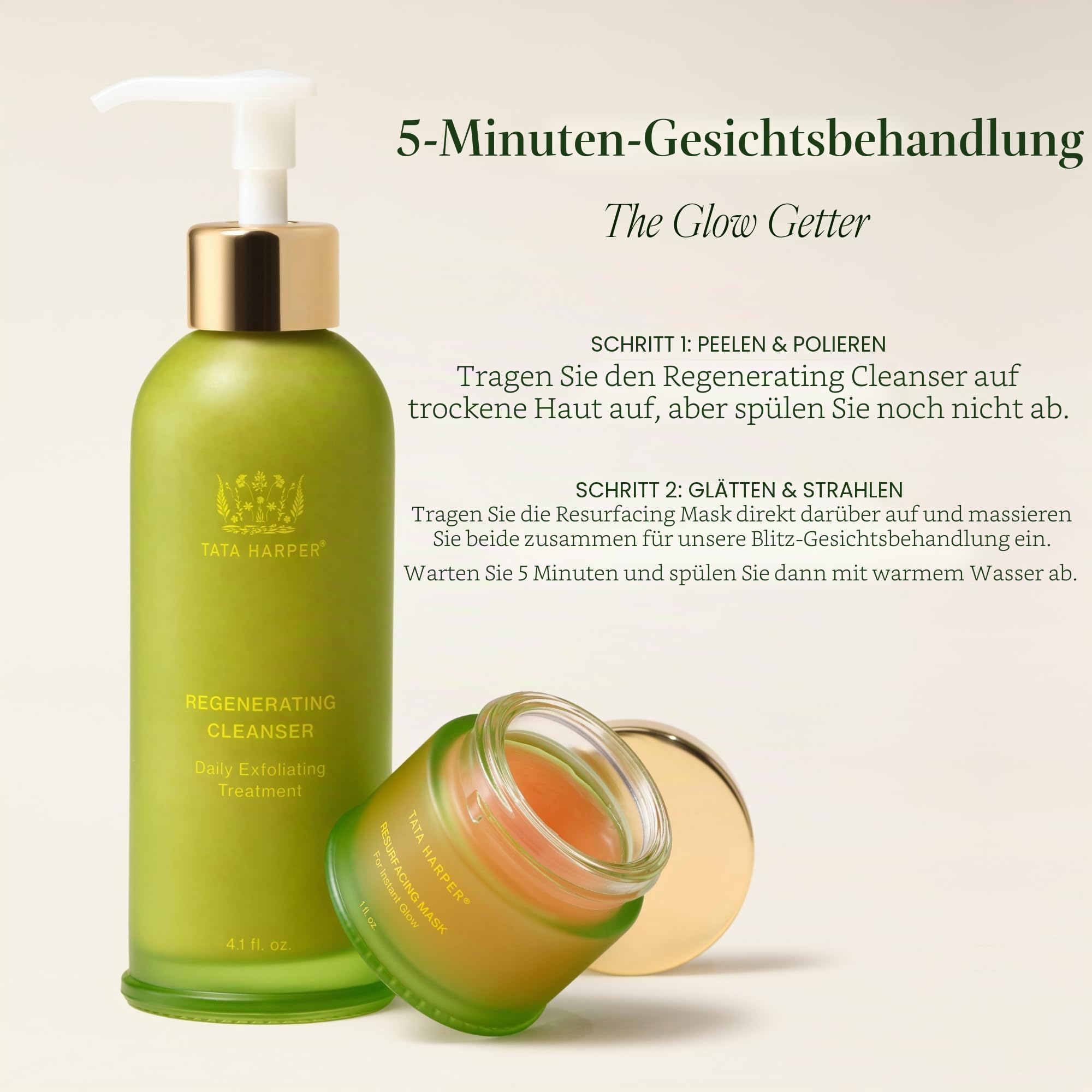 Tata Harper Regenerating Cleanser, Tägliches Peeling, entfernt Unreinheiten und Unschönheiten, für strahlende und glatte Haut, 125ml