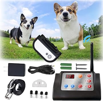 2 in 1 Wireless Dog Fence,Electric Pet Containment System,with Waterproof and Rechargeable Collar Receiver,Safe and Harmless,Boundary Containers for Remote Dogs Training,for1dog