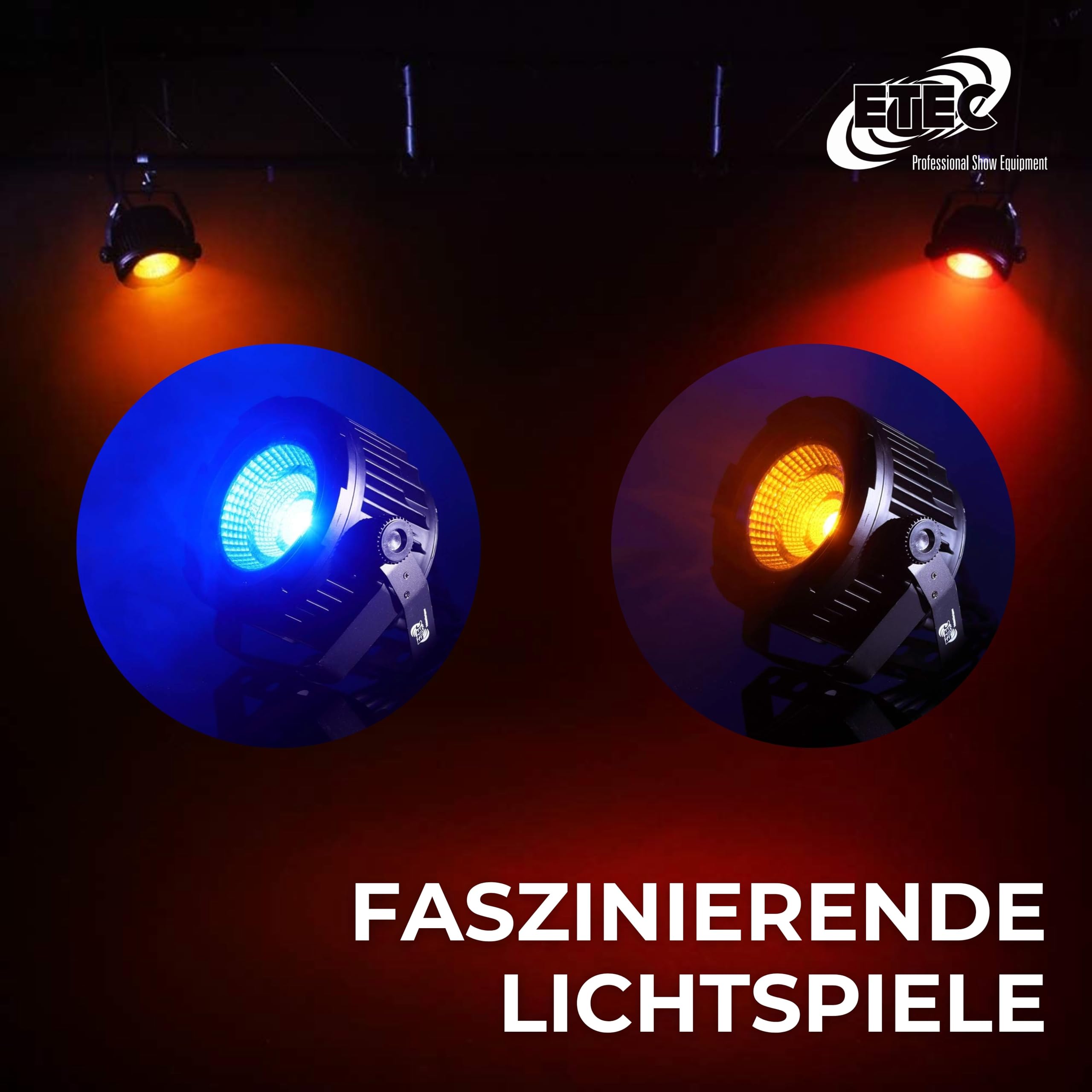 ETEC Professional LED Outdoor Scheinwerfer Slim Spot 60 DMX IP65 Wetterfest Veranstaltung Bühnenbeleuchtung Party Disco Show DJ Farbmischung