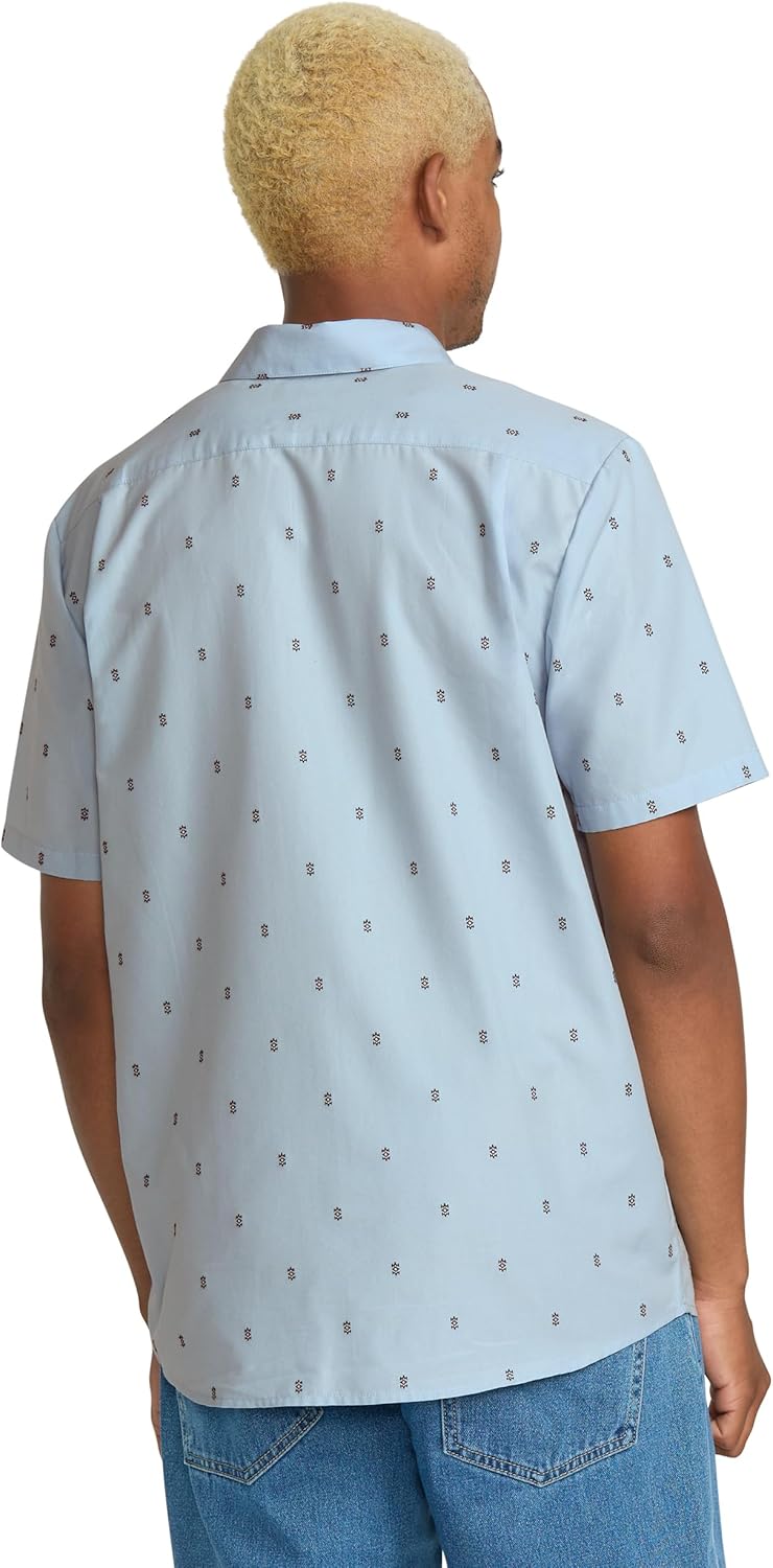 Volcom Men's Bankstone Shortsleeve Printed Woven Shirt - Lightweight Button-up, Soft Cotton Blend, Casual Fit for Summer - Image 4