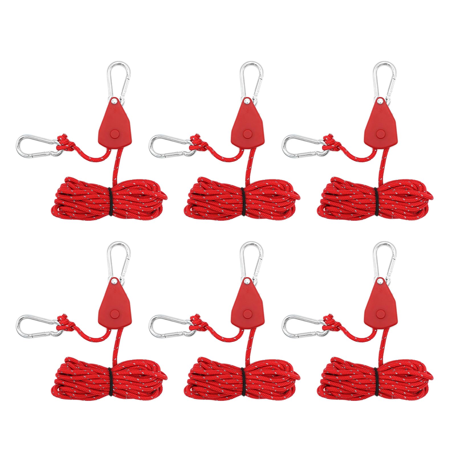 Camping Rope with Ratchets Pulley, Setups Outdoor Guy Line Adjusted Tent Tie Downs Rope Hangers for Canopy, Kayak Reflective Guyline Cord Tent