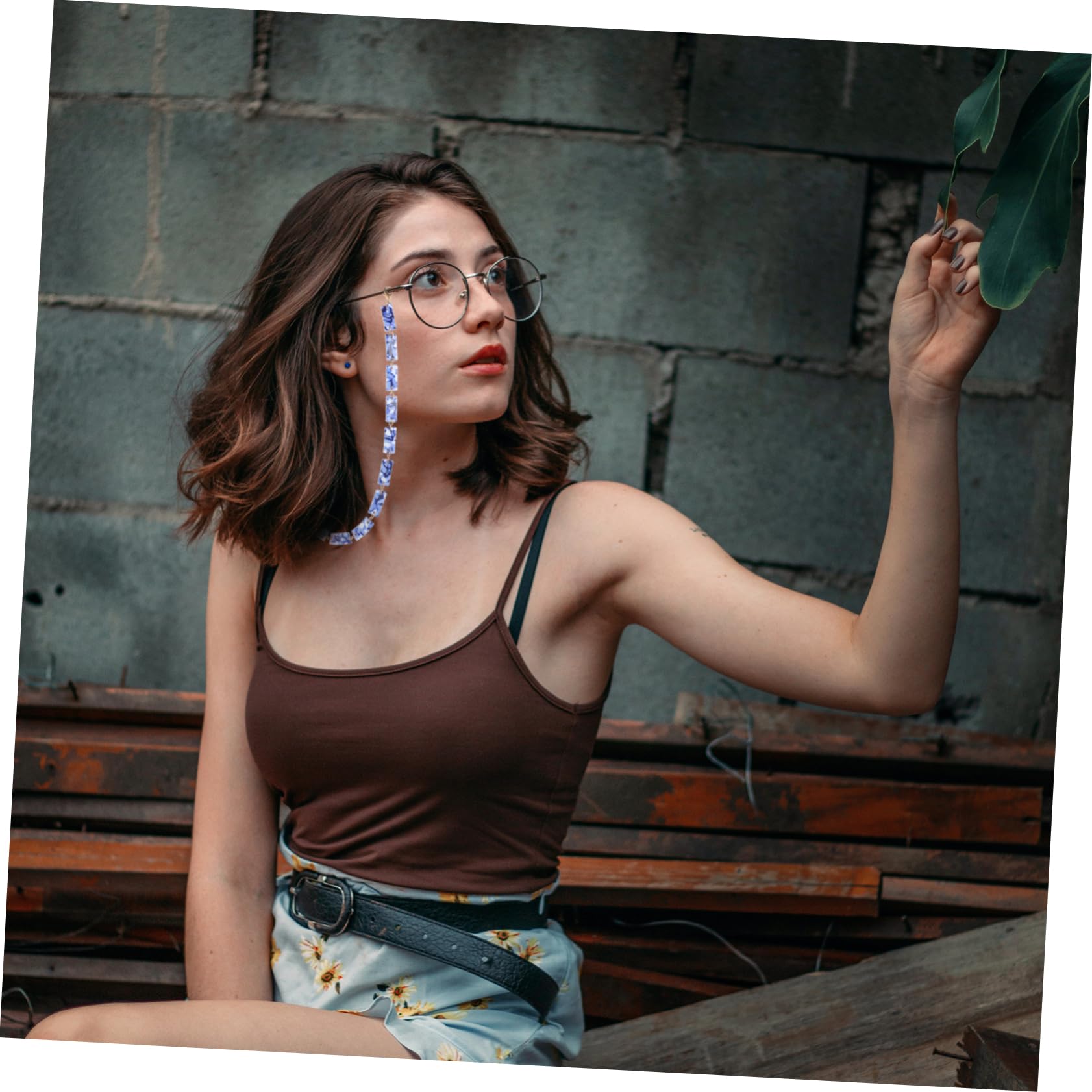 CALLARON Brillenkette Modische Brille Kleiderbügelständer Plüsch Schließe Halter Sonnenbrille Maske Inhaber Gläser Leichte Brille Brillenetui Lanyards Anhänger Blue