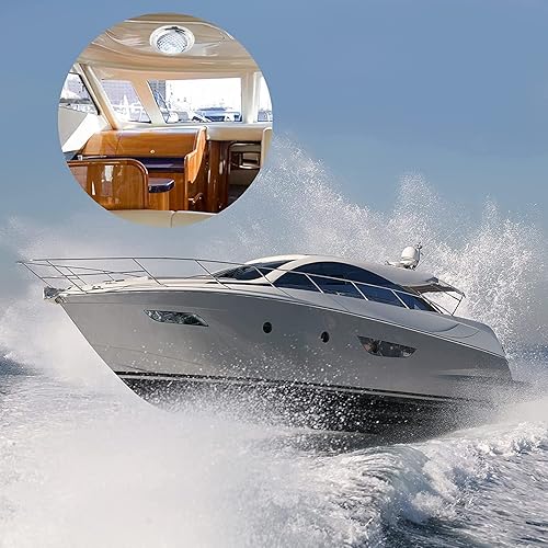 Miniatura 2 de Besramtic Luz de cúpula de barco marino LED Luz de cabina de barco con interruptor Montaje en superficie de acero inoxidable 12 voltios 6.7 pulgadas