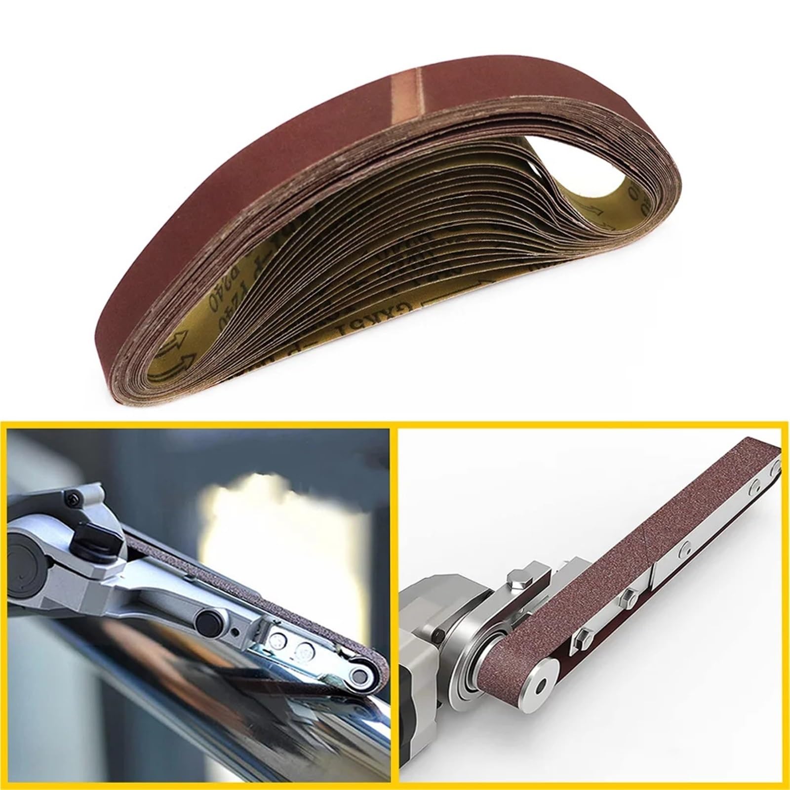 Banda De Lija Correa de lijado 25x762 mm 20 piezas 1x30 pulgadas | Banda abrasiva de óxido de aluminio de grano P40-1000(20PCS 40 Grit)