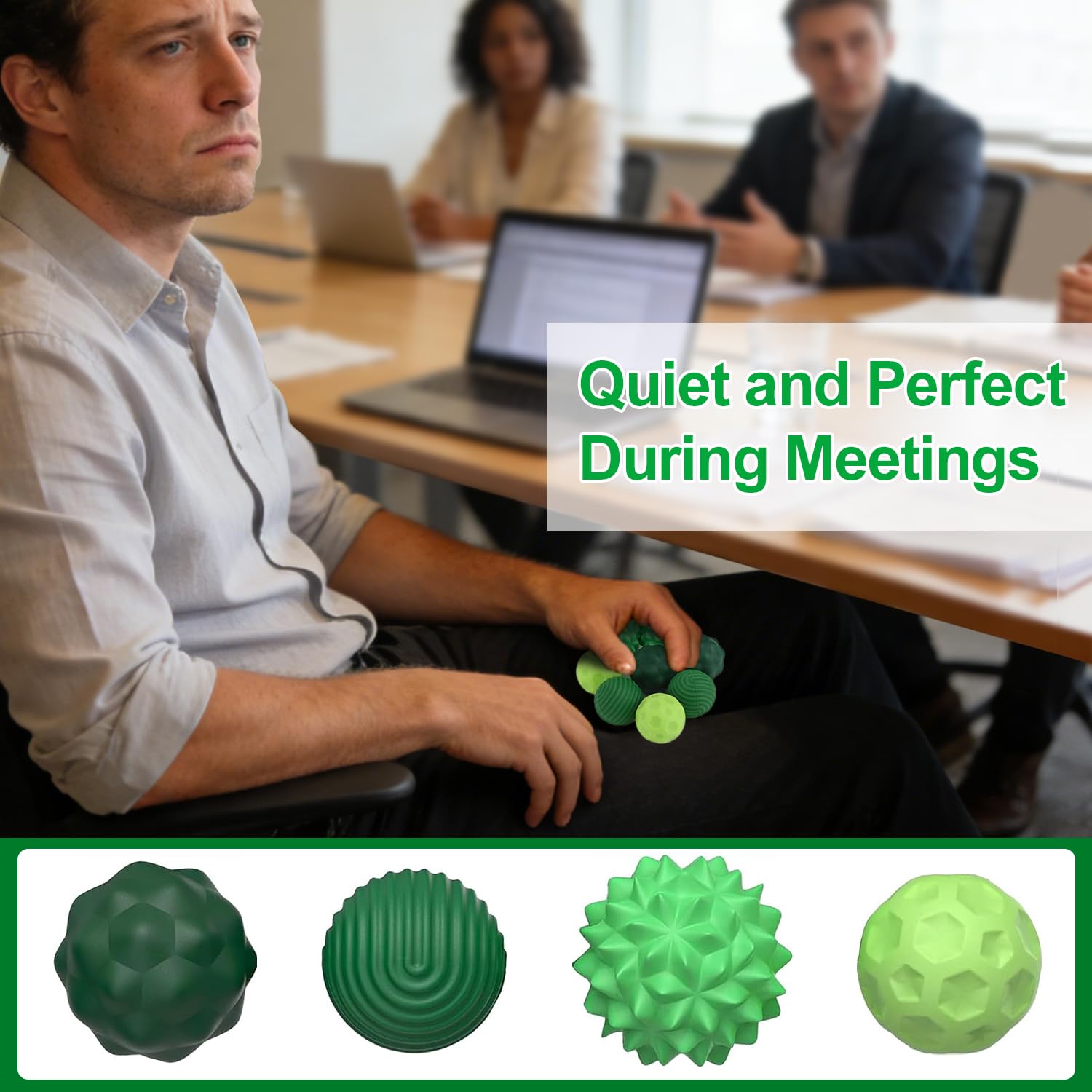 Quiet Magnetic Balls Sensory Fidget Toys 8 pcs Silicone Coating Magnets Stress Ball for ADHD Autism Adults Teens Office Fidgets Women Men Girls Boys Focus Gadgets 4 Different Statisfying Textures - Image 4