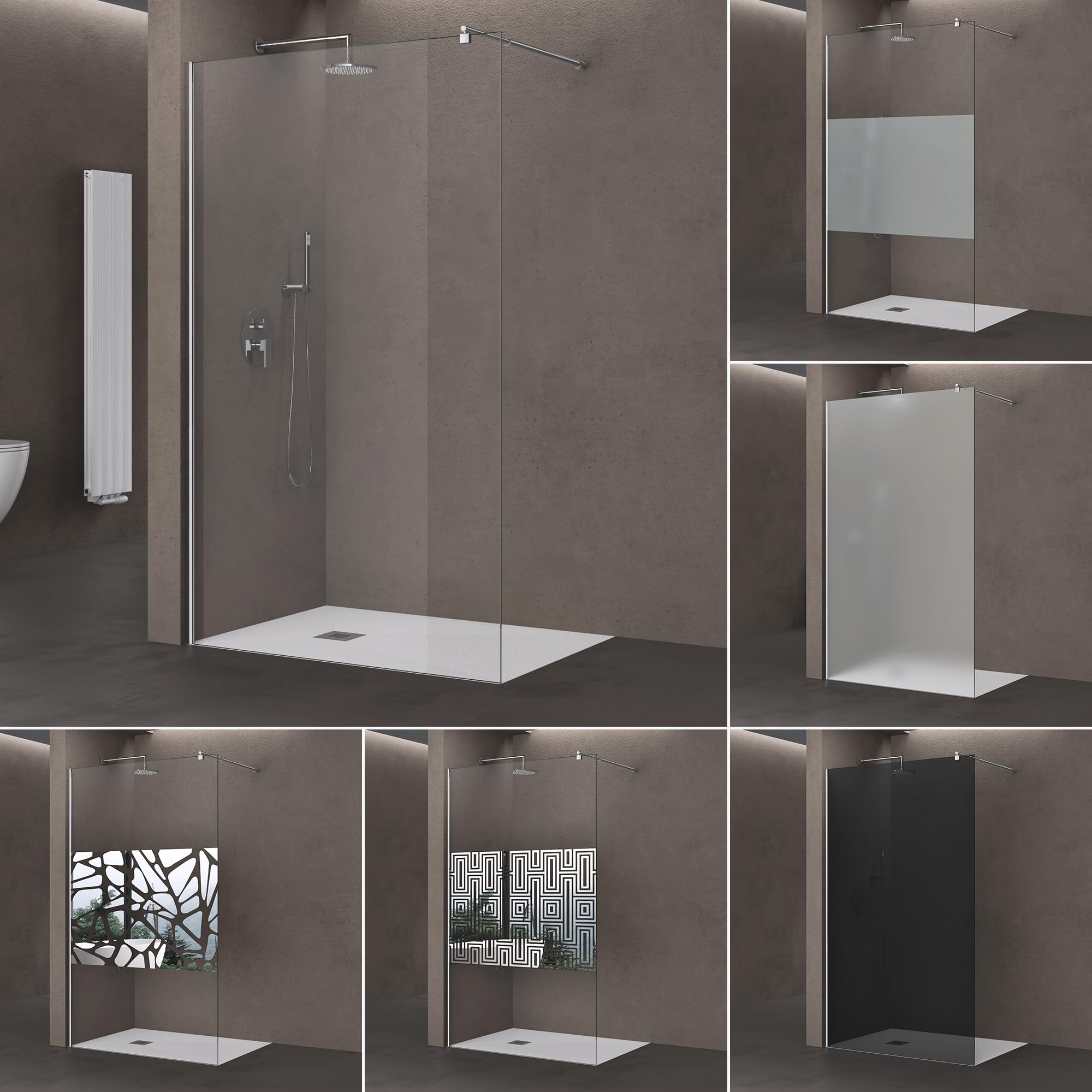 doporro Paroi de Douche à L'italienne Transparent 90cm Pare-Douche Verre de Sécurité 8mm Bremen01K 90x200cm Profilé Chromé avec Stabilisateur en Acier Inoxydable