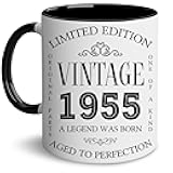 11oz 70th Birthday Vintage Mug - 1955 Design, Gift for 70 Year Old Men/Women (Birthday Decorations)