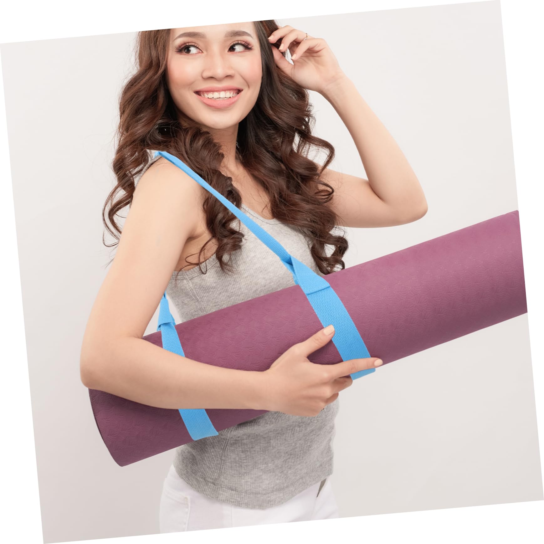 Toddmomy Yoga Mat Carrying Strap Yoga Sling Exercise Band Multi-use Thick Mat Holder