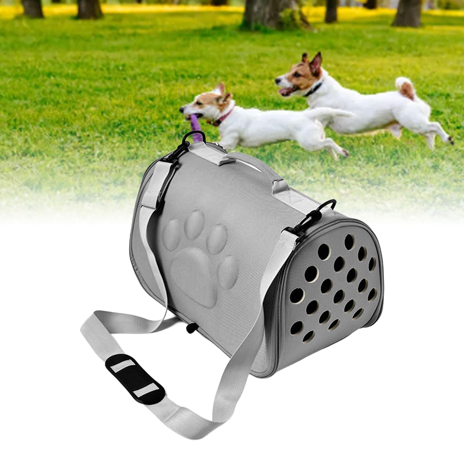 TOPINCN Trasportino per Animali Pieghevole, Ampio Spazio Borsa da Viaggio Morbida e Traspirante Tracolla Regolabile Manico Superiore Cerniera Anti-fuga per Gatti Cani di (L Massimo 7,5 kg)