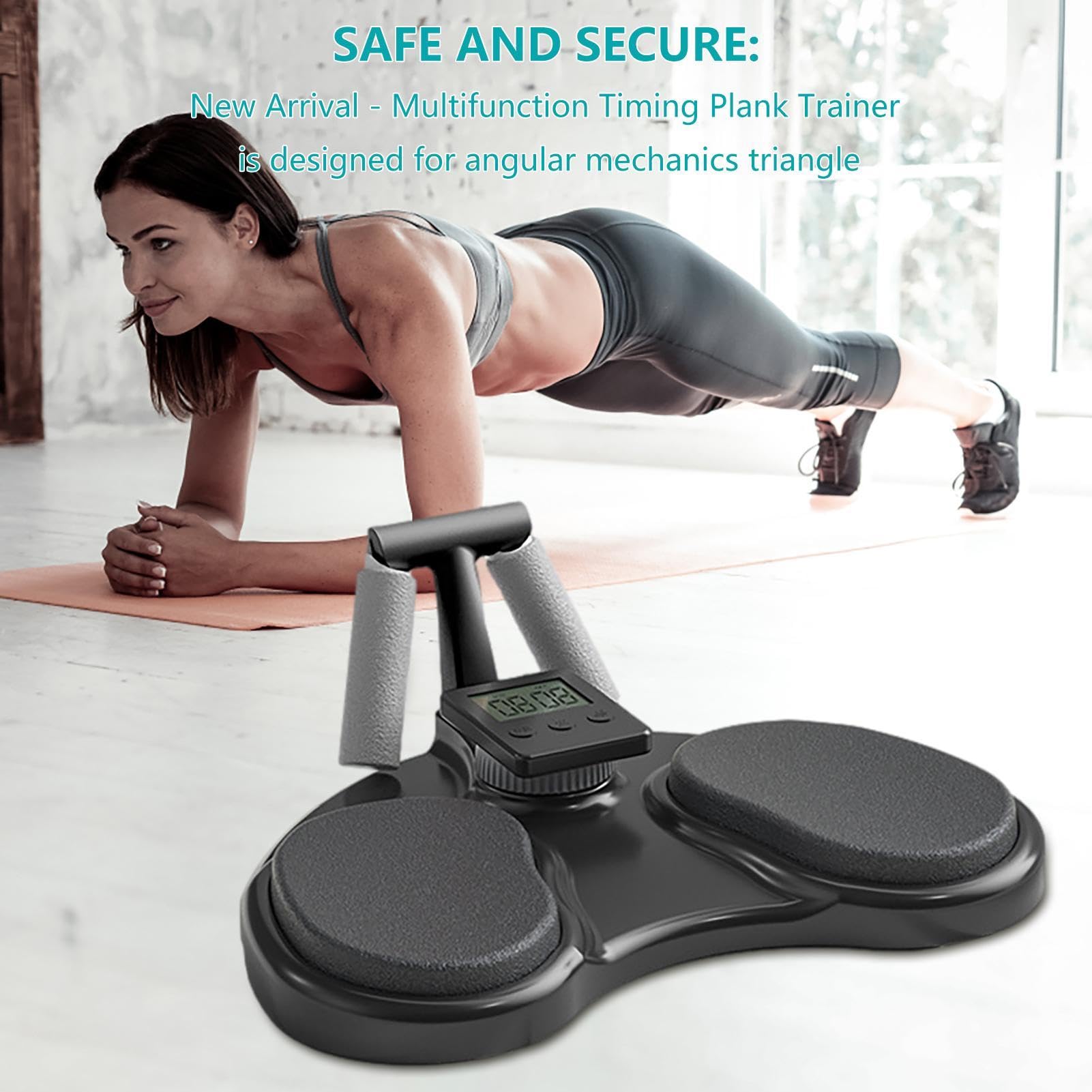 Plank Trainer multifunzione Lavagna cronometraggio – Allenatore portatile multifunzione con timer per rafforzare la di base e l'allenamento addominale, Plank Trainer con minuto
