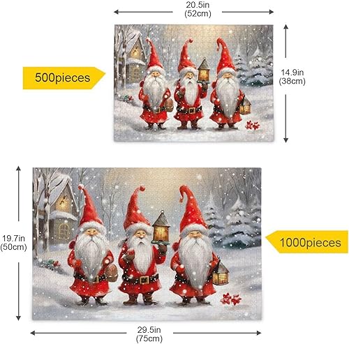 Miniatura 5 de Rompecabezas de gnomo de Navidad de 500 piezas para adultos, rompecabezas educativos de aprendizaje, juguetes familiares difíciles y desafiantes con