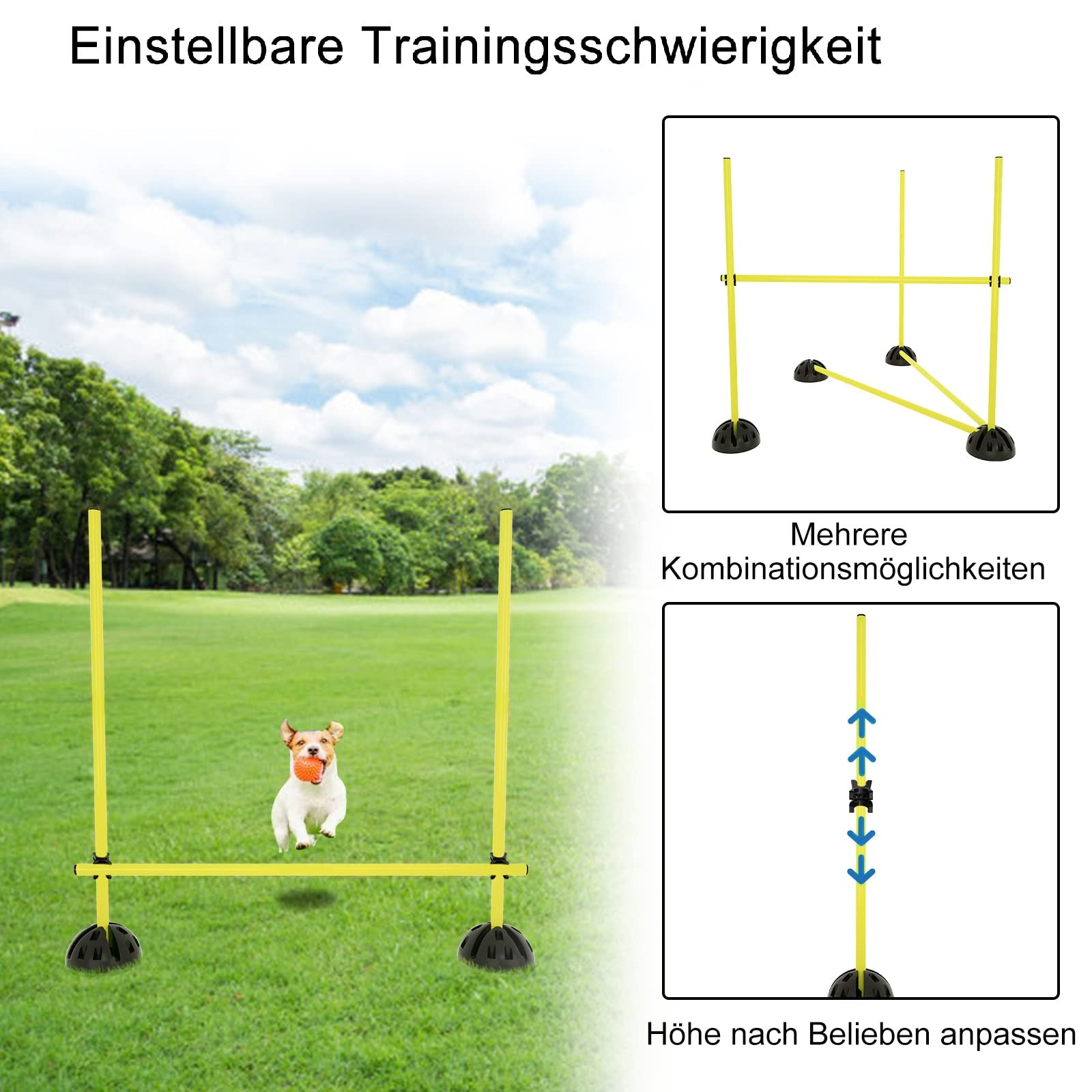Agility Sports - Set di barre per saltare in altezza, per allenamento di coordinazione, calcio, allenamento, allenamento