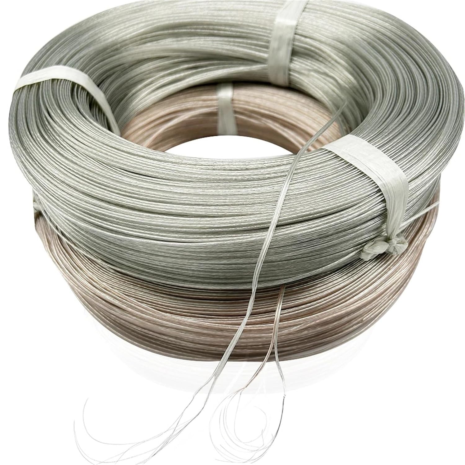 30AWG おもちゃの車のバッテリー電源 PVC 絶縁電線 透明ケーブル(Double silver,100 meters)