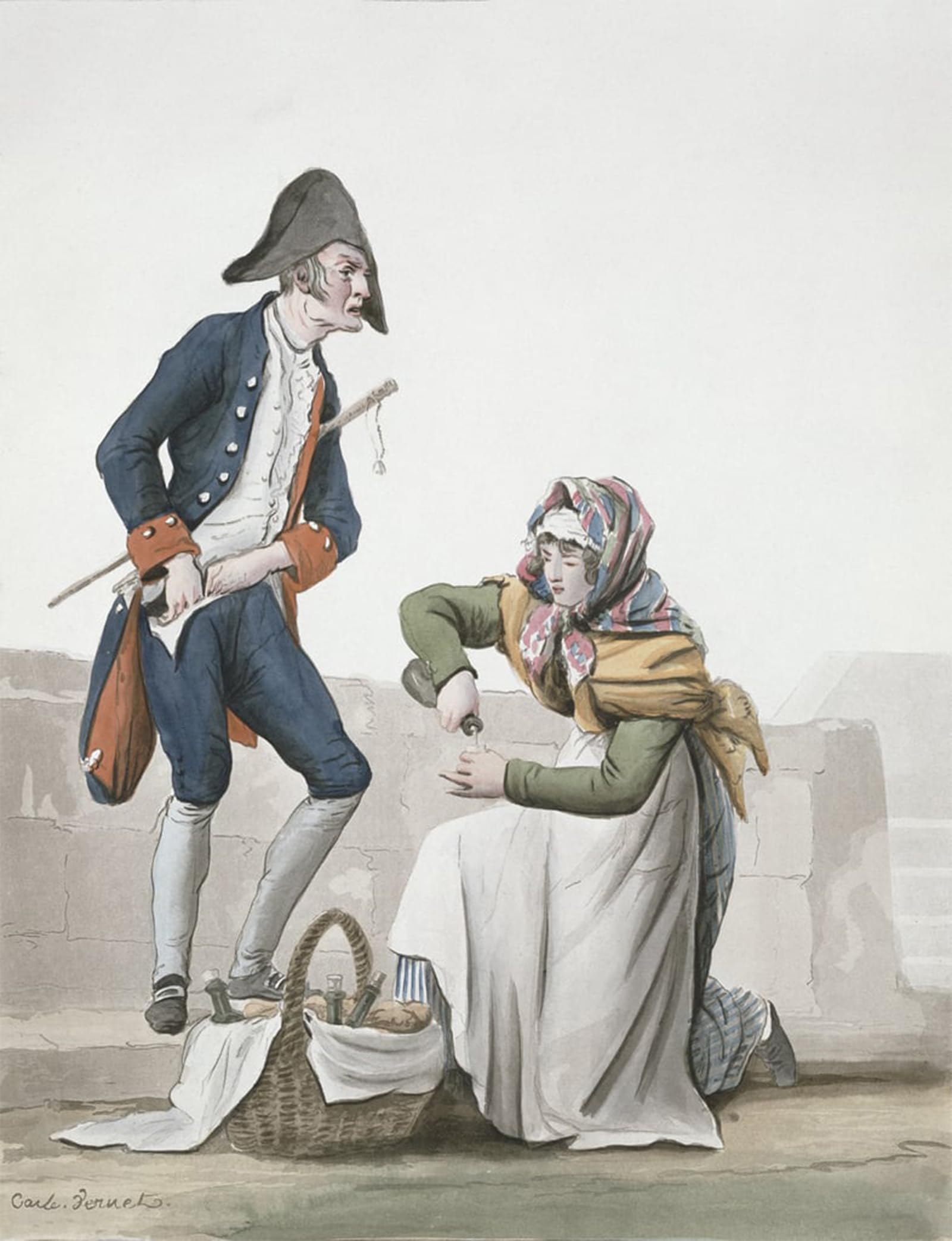 POSTERIIk Famous Modern Artwork Art Mural the Seller by Antoine Charles Horace Vernet Oil Paintings Pictures for Home Decor 60x90cm