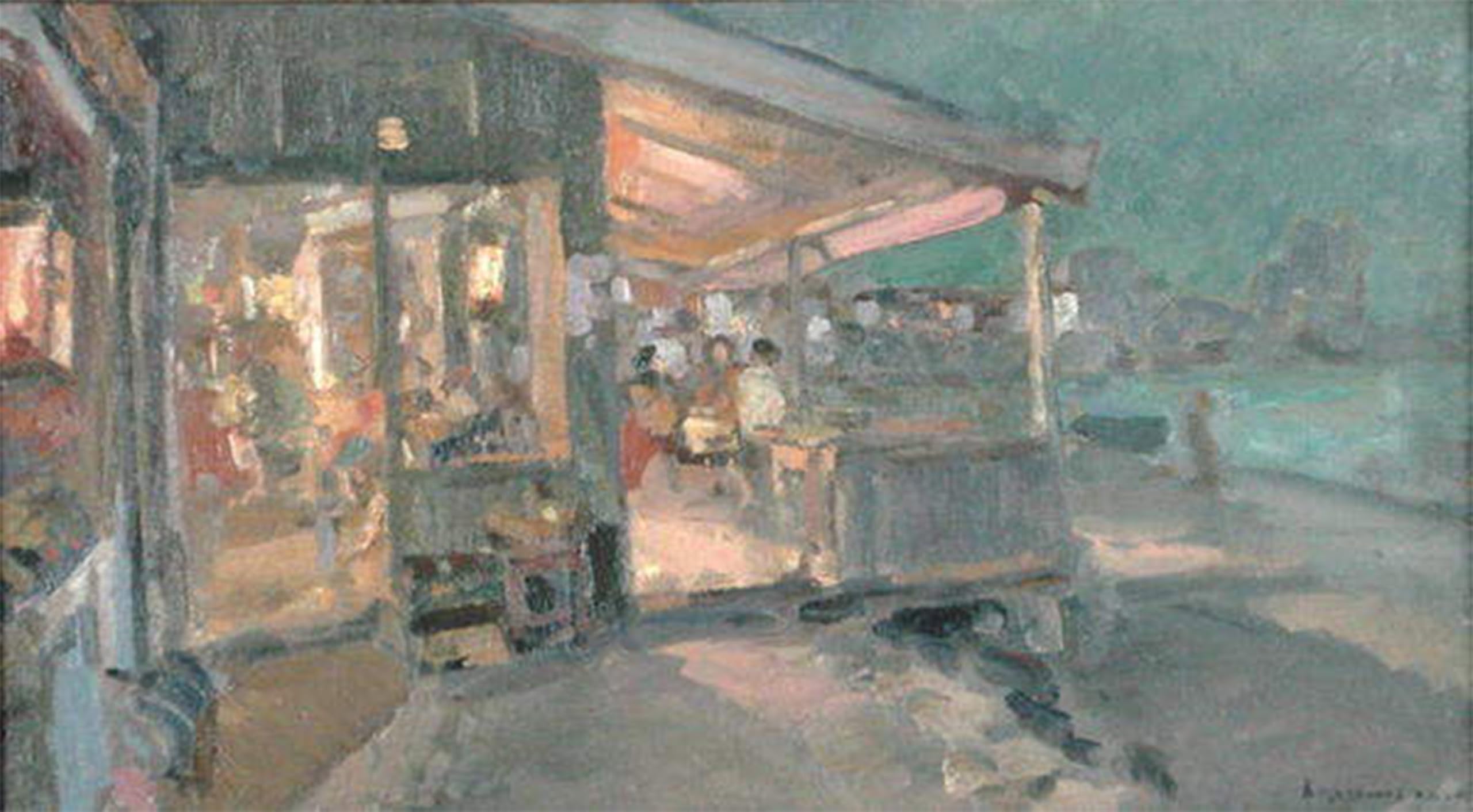 POSTERIIk Famous Modern Artwork Art Mural Teahouse in the by Konstantin Alekseevich Korovin Oil Paintings Pictures for Home Decor 60x90cm