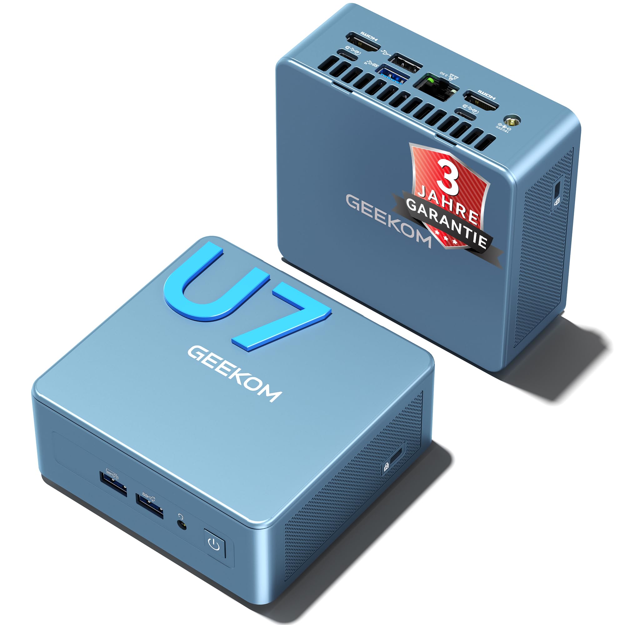 GEEKOM Mini PC IT13, Intel Core Ultra 7 356H, 32GB DDR5 & 1TB SSD | Xe3 Grafikarchitektur, Wi-Fi 7, 4K 120Hz/8K, 6× USB, Windows 11 Pro, 3 Jahre Garantie – für Business & Content Creation