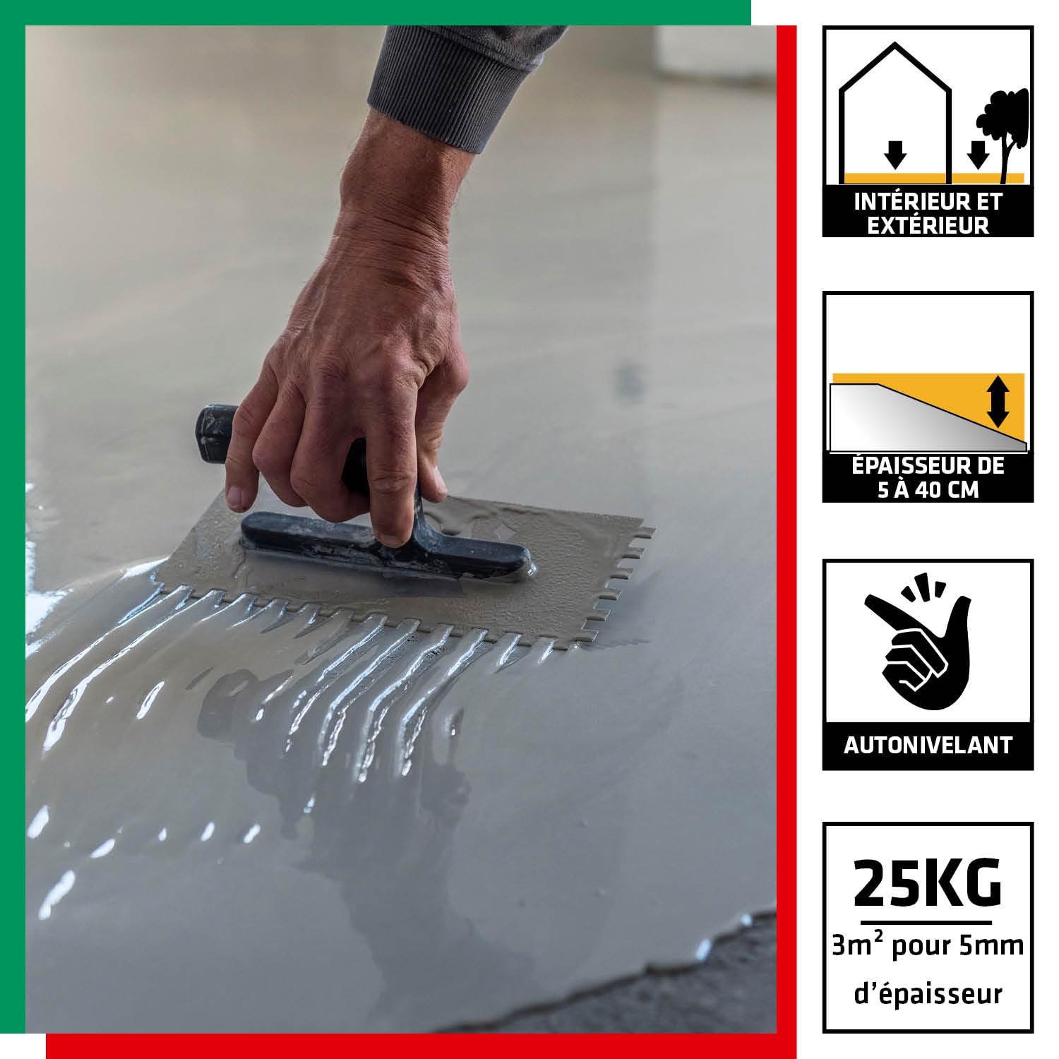Parexlanko - Ragréage Forte Epaisseur - Gris - Préparation des sols intérieurs et extérieurs - Autonivelant - 5 à 40 mm - Idéal terrasse, garage - 25kg