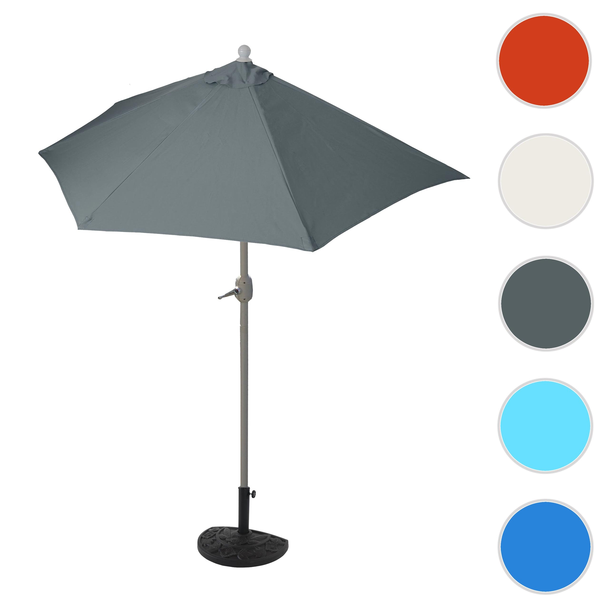 Mendler Aluminiowy półokrągły parasol, UV 50+.