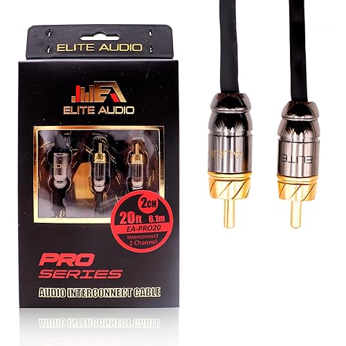 Miniatura 9 de Elite Audio EA-PRO617 Cable RCA de cobre libre de oxígeno de 6 Ch de grado profesional de 17 pies - Conectores de latón, armadura triple blindada