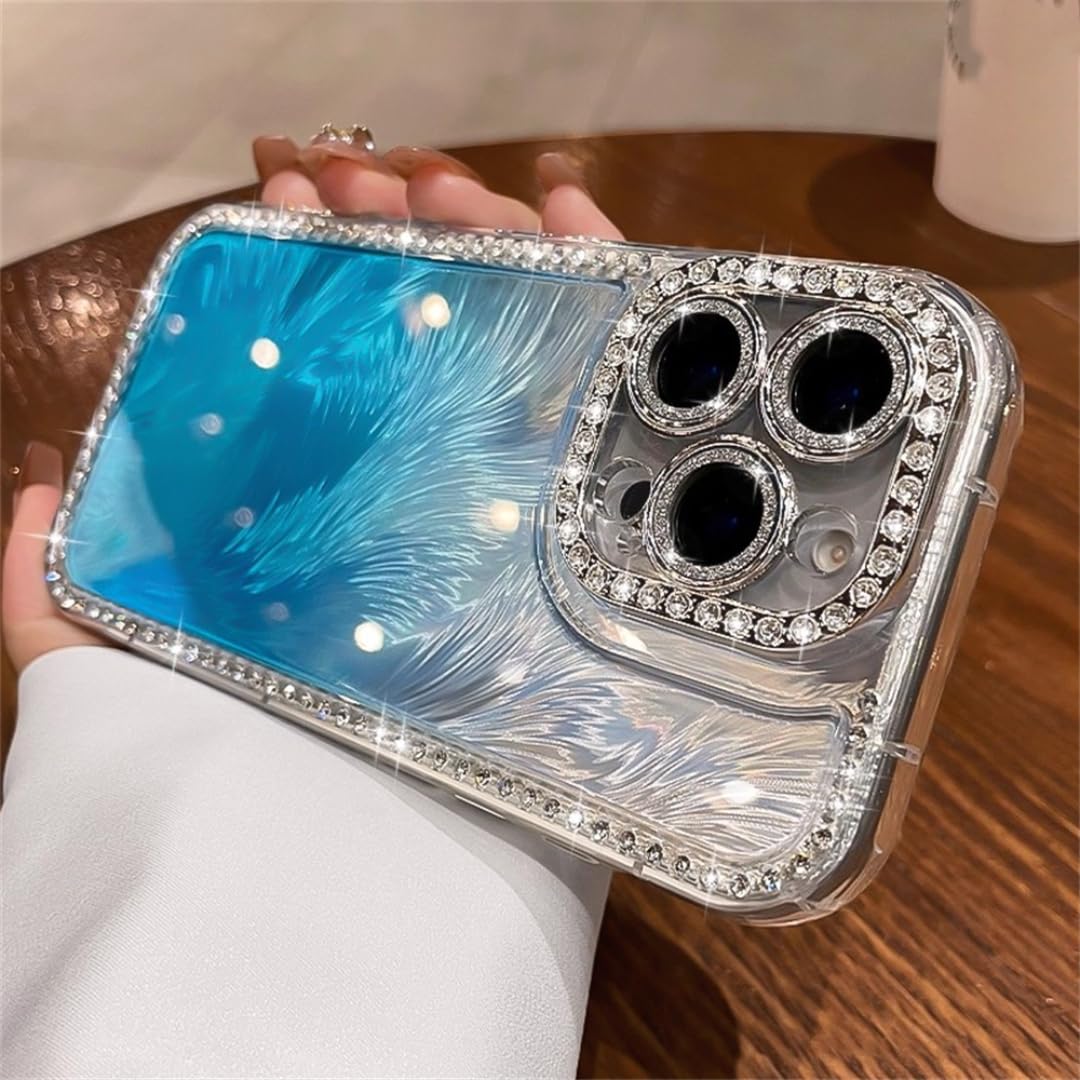Coque iPhone 15 Pro Max antichoc acrylique bleu pailleté anti rayure objectif - 7